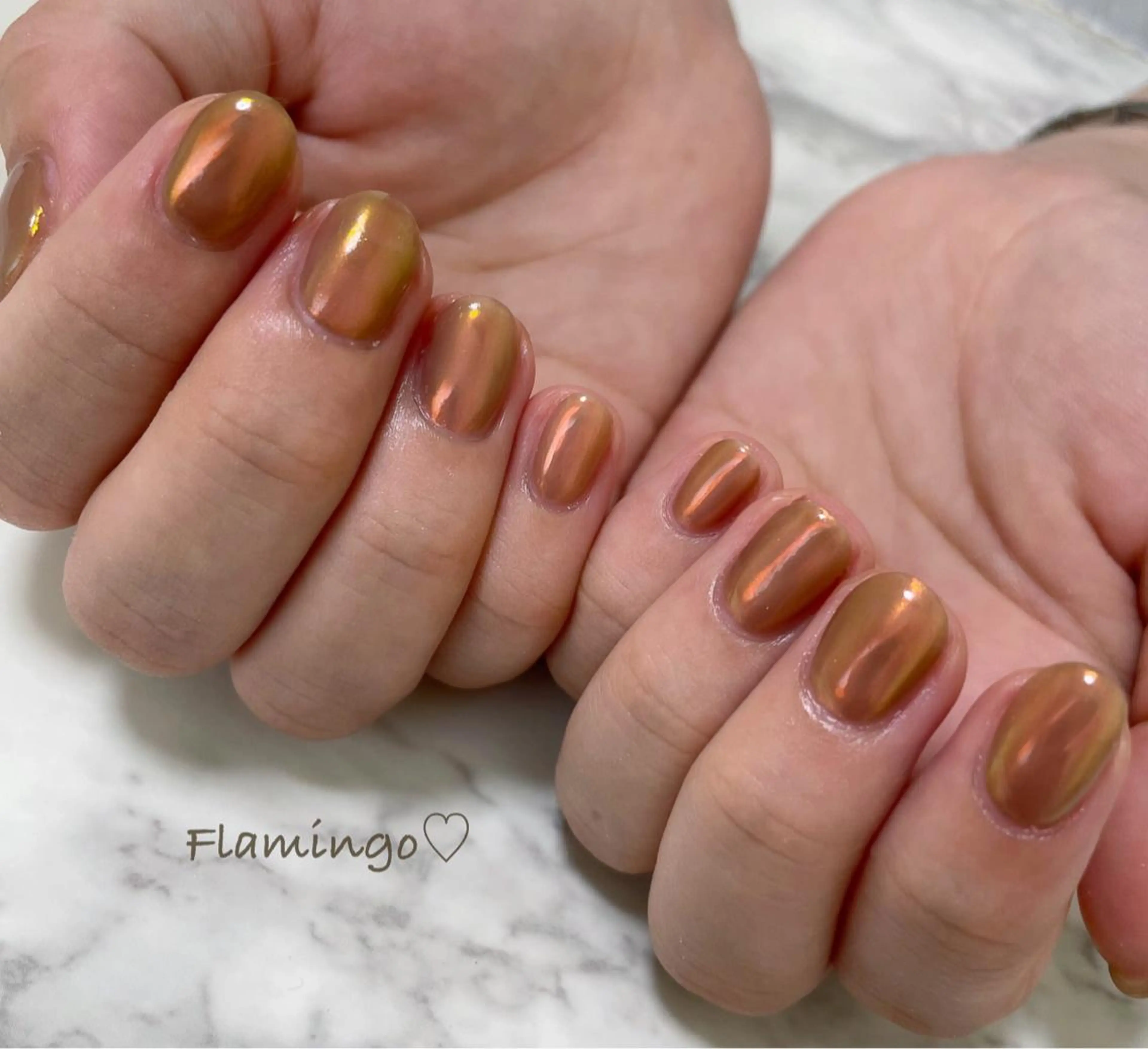 ネイル ブラウン ジェルネイル ミラーネイル ニュアンスネイル シンプルネイル ハンドネイル 40代からの爪肌を 労る♡きちんとネイルのネイルデザイン