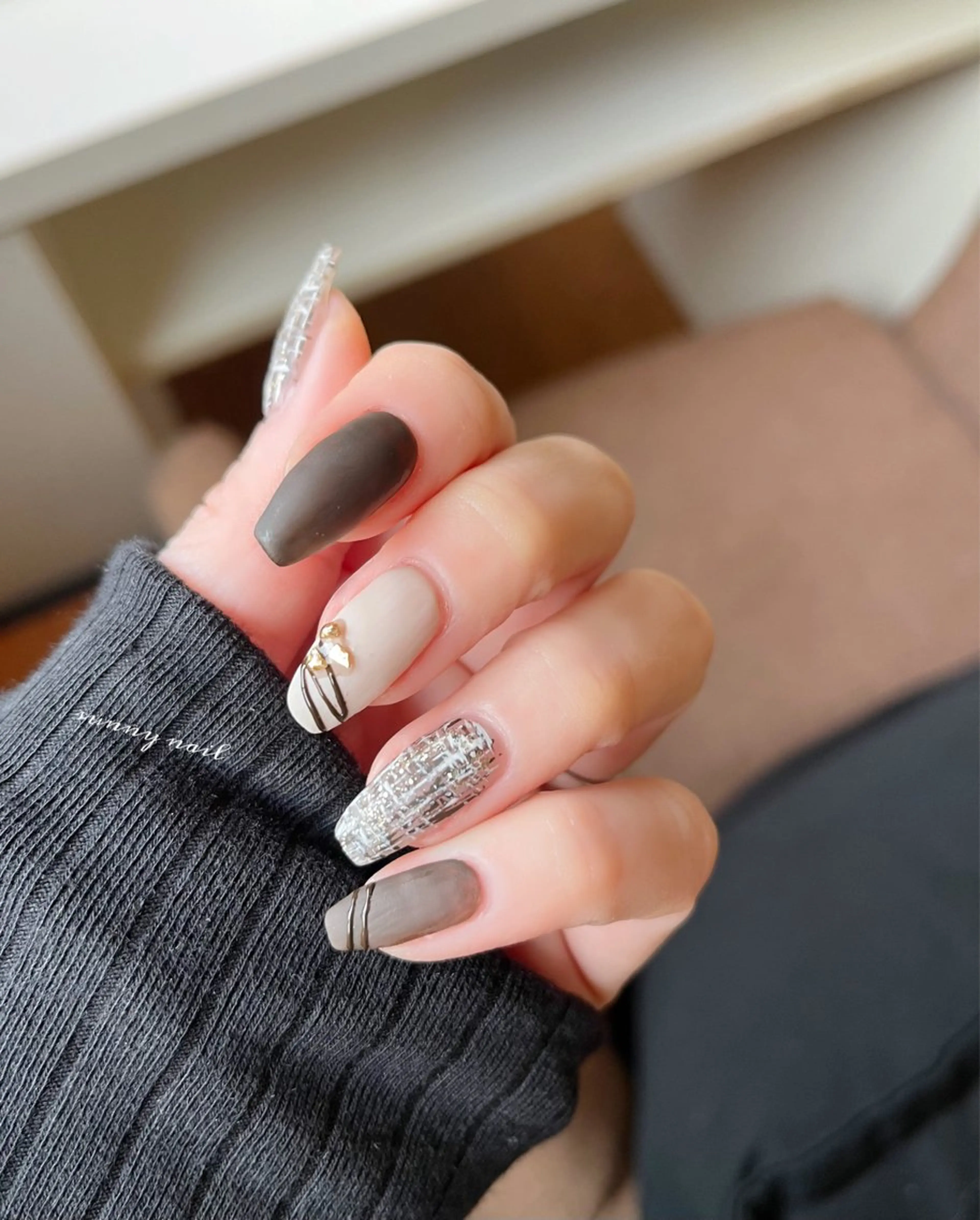 ネイル ジェルネイル マットネイル パラジェル バレンタイン sunny nailのネイルデザイン