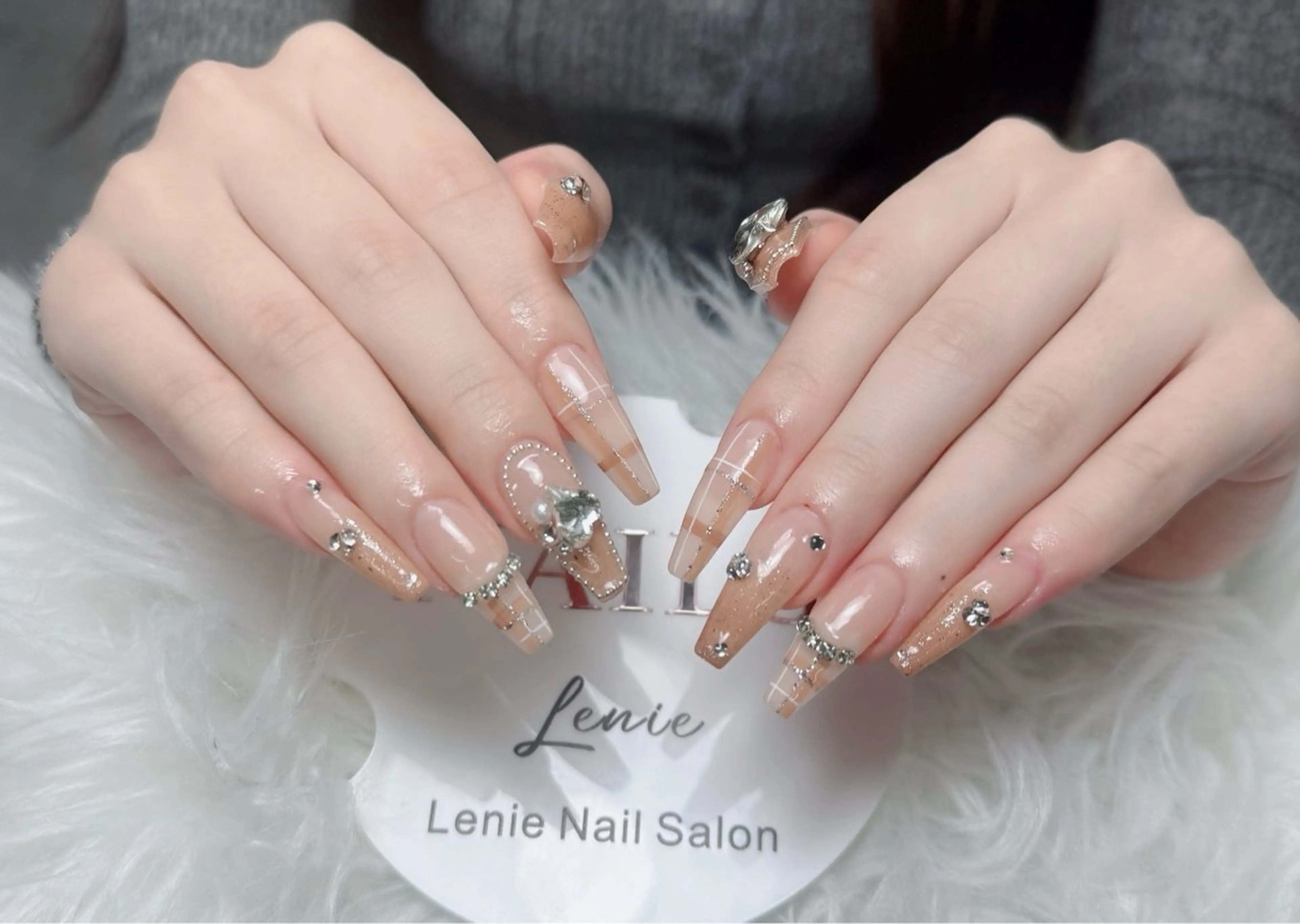 ネイル アートネイル 韓国ネイル 持ち込み ワンホンネイル ハンドネイル Lenie Nail Salonのネイルデザイン
