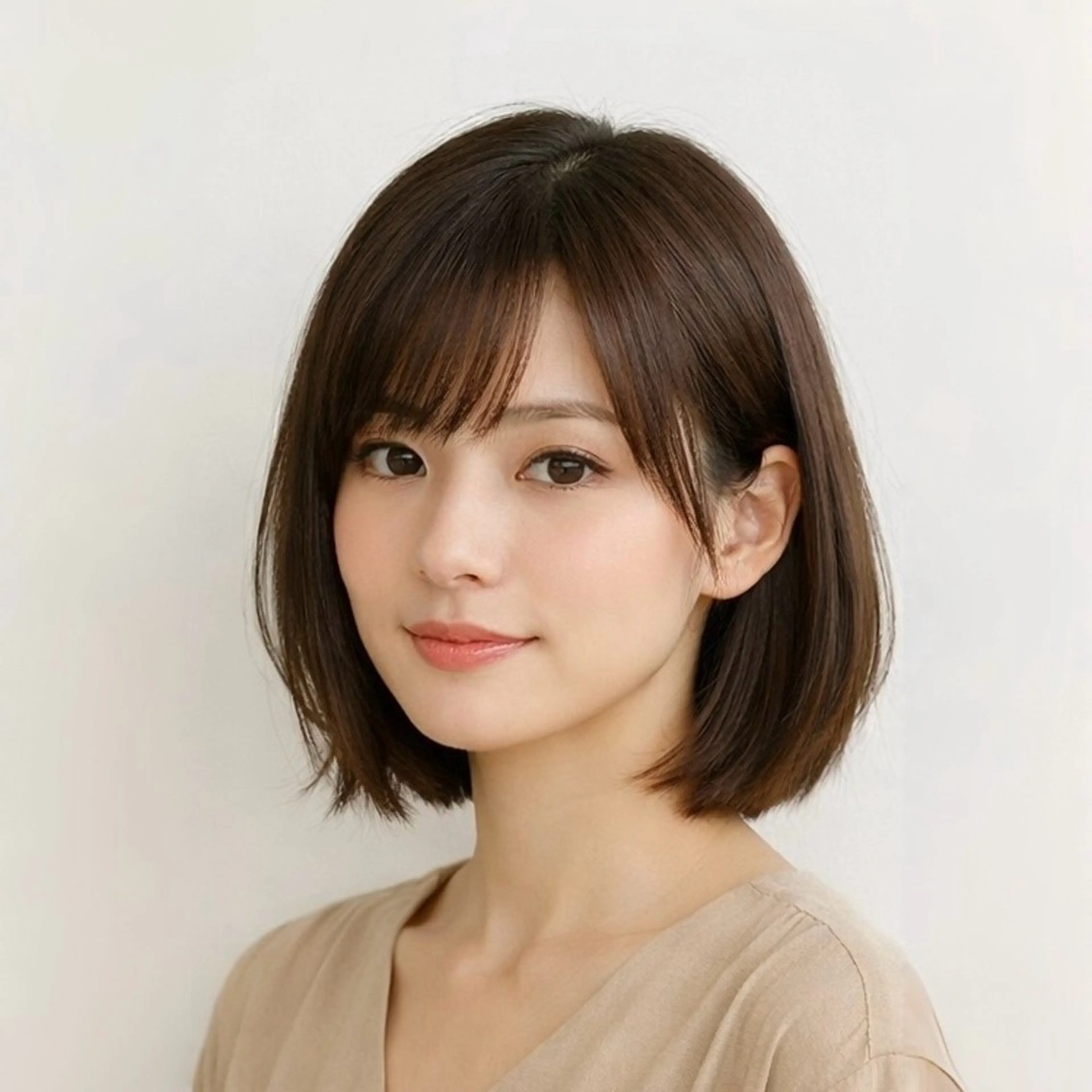 ミディアム 切りっぱなしボブ ボブ カット ヘアカラー トリートメント COA 表参道所属・《期間限定無料》ボブ カット✂️/表参道のヘアスタイル