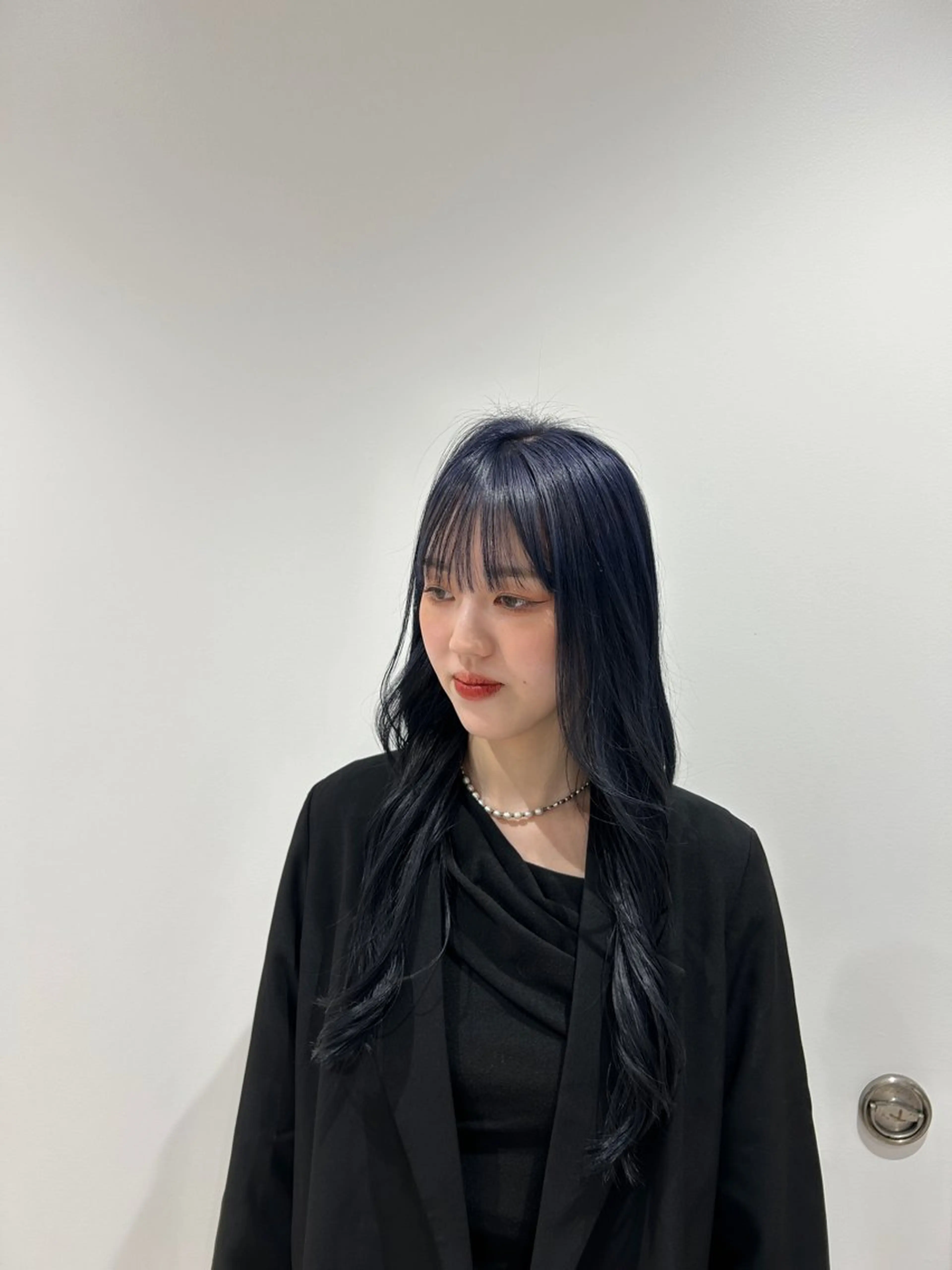 ロング カラー 黒髪 ブルーカラー ブルーブラック ダブルカラー ヘアカラー トリートメント 🪻ダブルカラー /透明感カラーRioのヘアスタイル