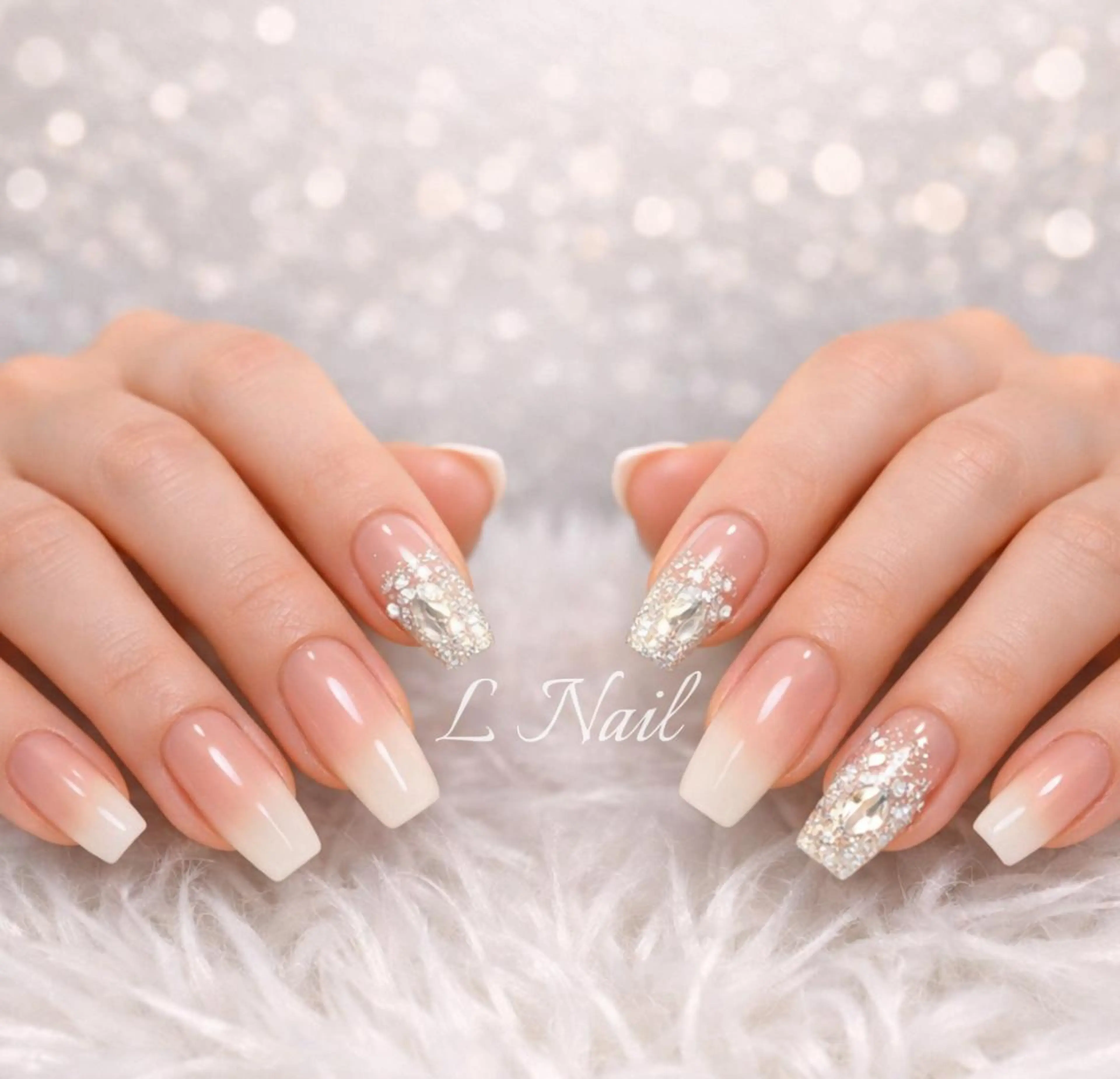 ネイル ドット ジェルネイル ガーリー レース リボン ハンドネイル ハンドケア L Nailのネイルデザイン