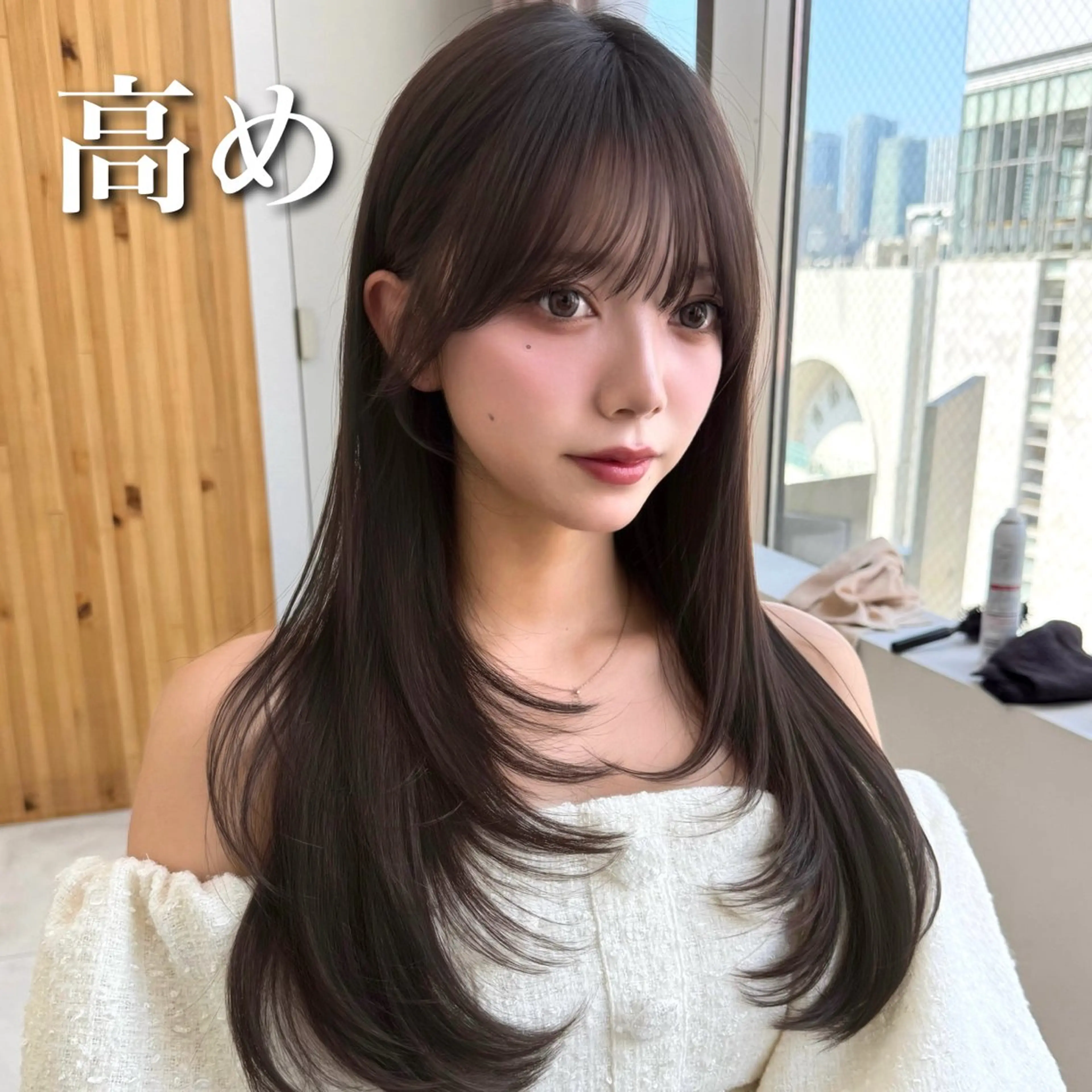 セミロング カラー カット ヘアカラー トリートメント 似合わせレイヤー 透明感カラーのヘアスタイル