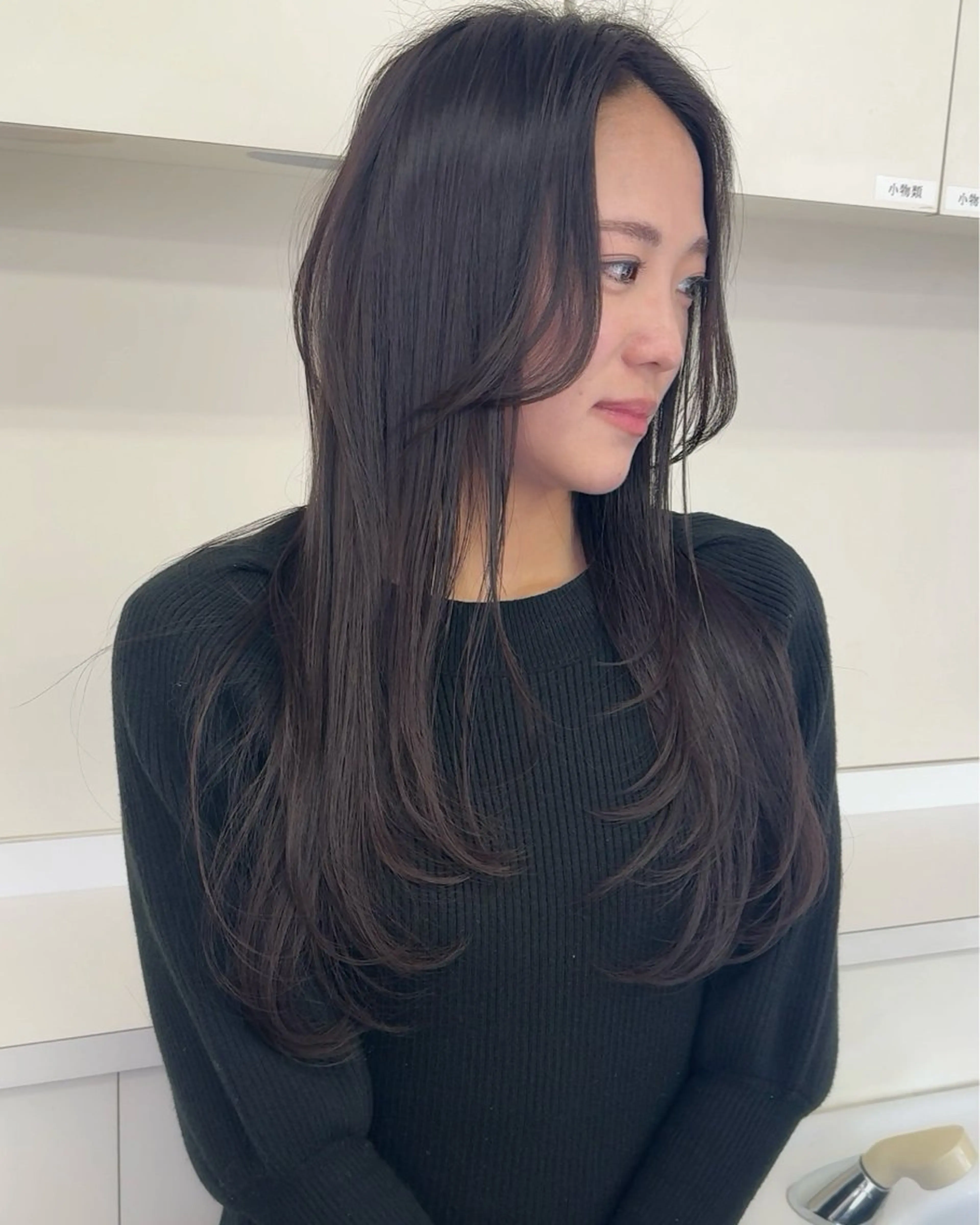 ロング カラー ヘアアレンジ 韓国風ヘア レイヤーカット トリートメント ワンホンヘア カット ヘアカラー トリートメント アンドウ ユウ/ レイヤーカット/韓国のヘアスタイル