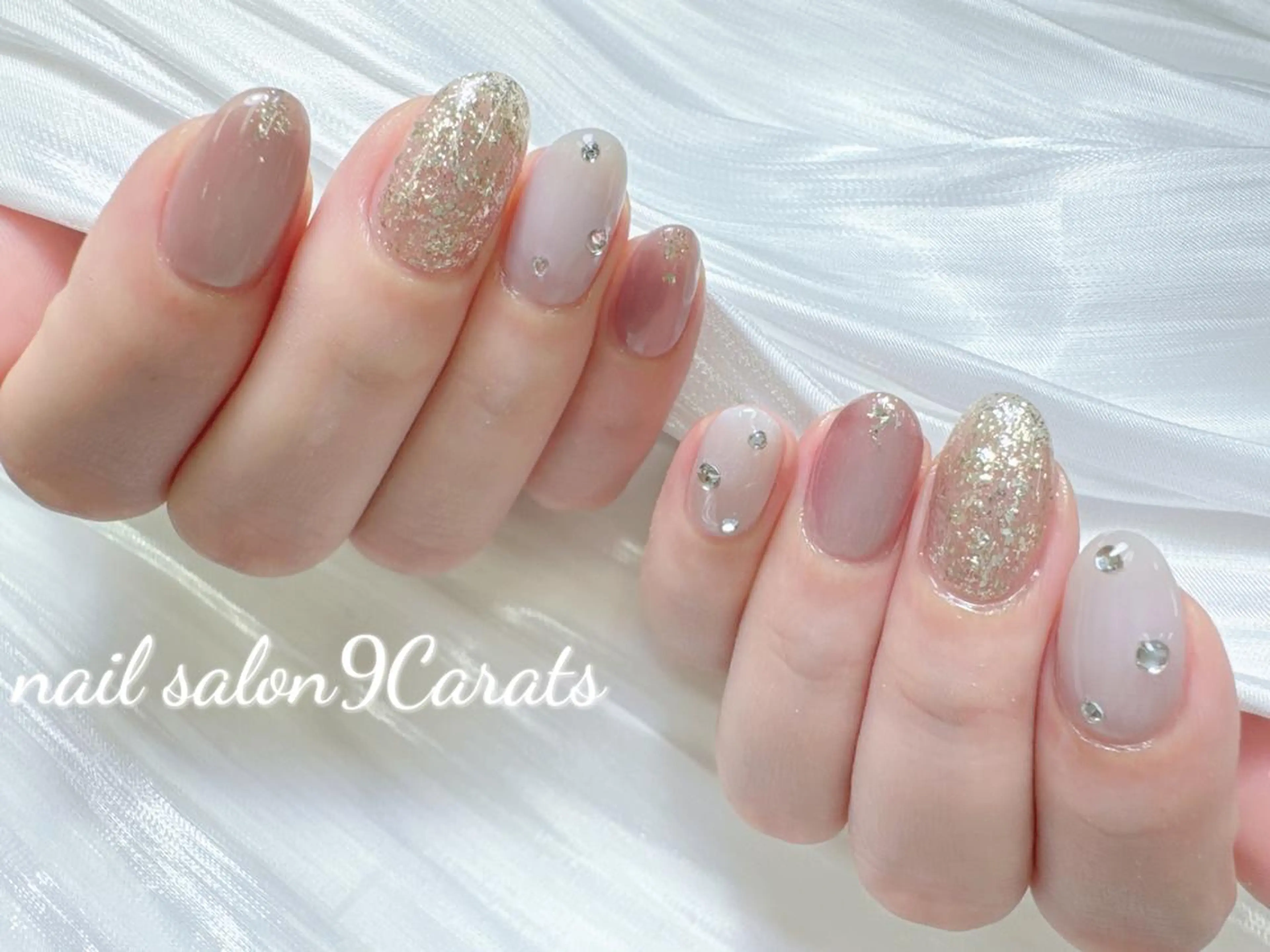 ネイル 💜ワンホンネイル ナインカラット💎のネイルデザイン