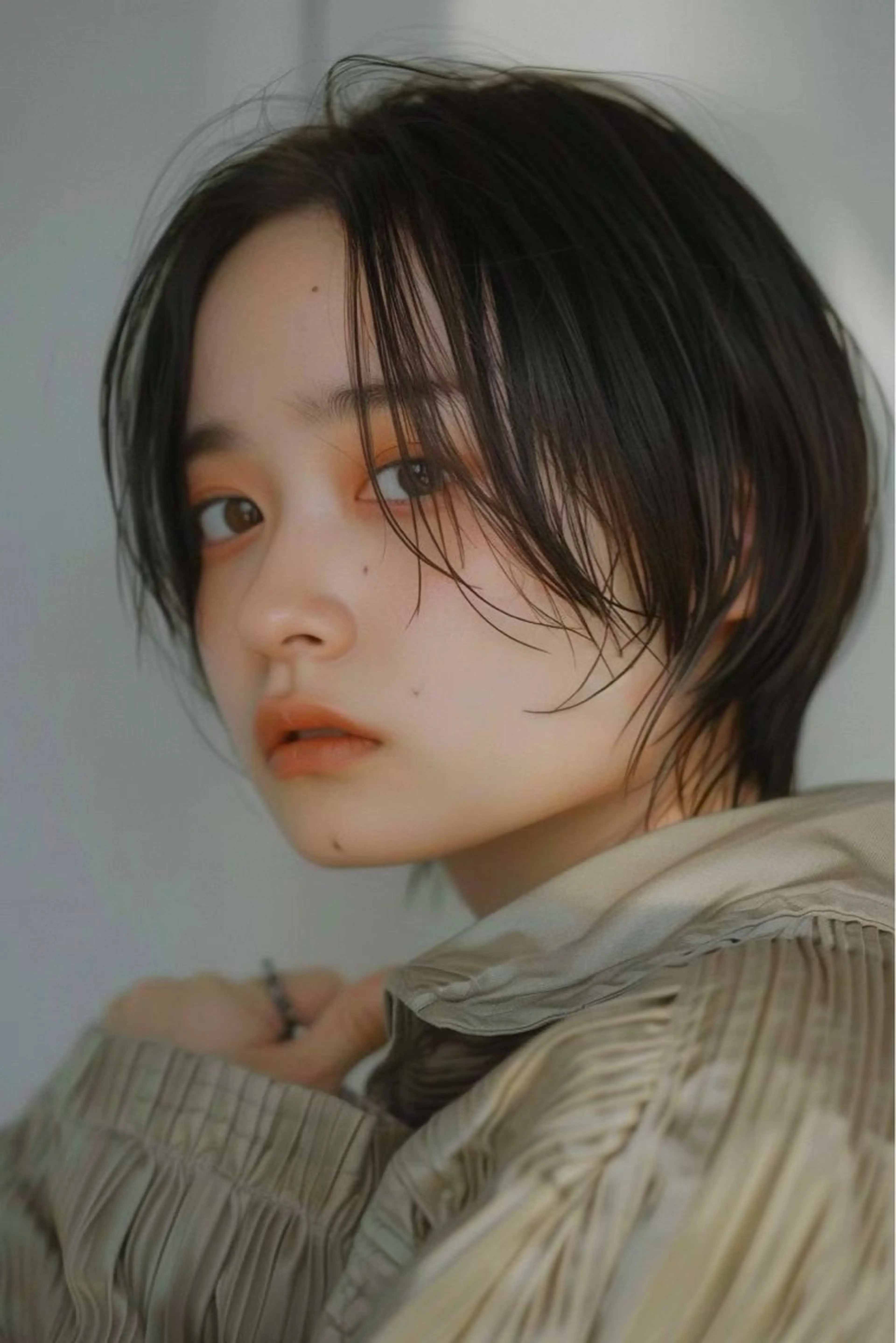 ショート 髪質改善 韓国風ヘア レイヤーカット 最新ケアカラー 髪質改善YUTOのヘアスタイル