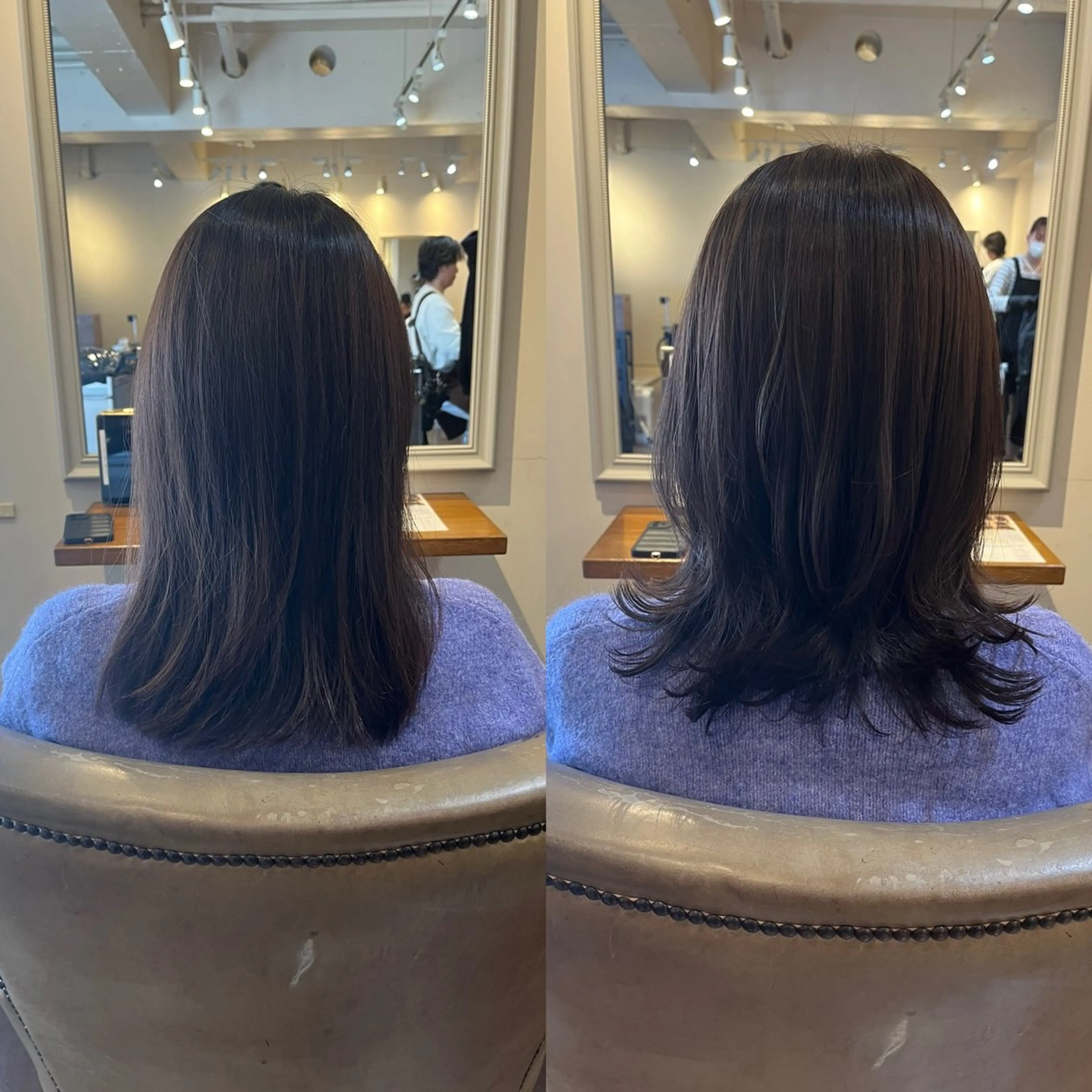 ミディアム ミディアムレイヤー レイヤーカット 齊藤 萌のヘアスタイル