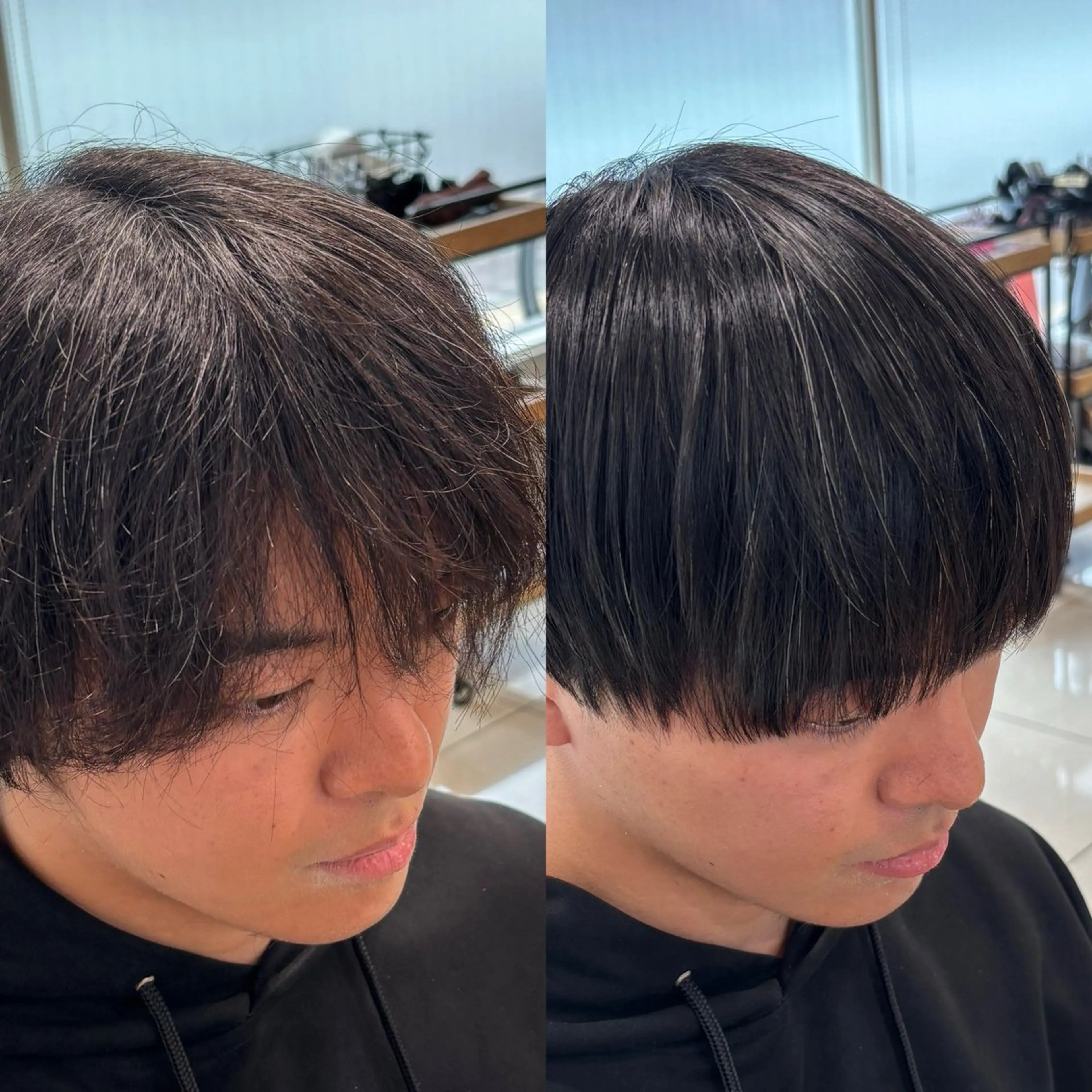 ミディアム パーマ メンズ カット 縮毛矯正 メンズ支持率エリア No.1/keitaのヘアスタイル