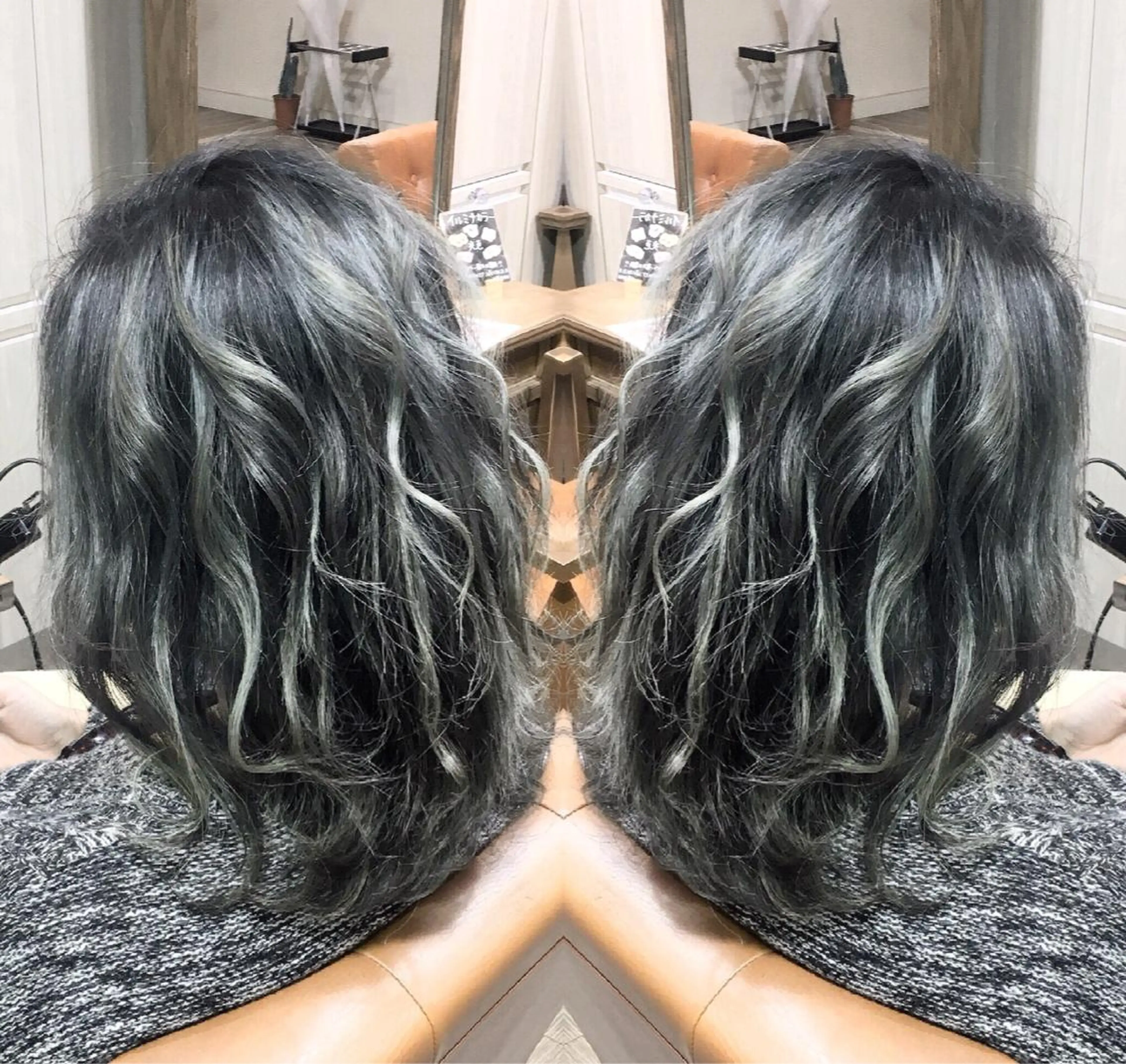 セミロング 外国人風カラー ハイライト ヘアカラー トリートメント ヘアセット ❤️千葉県代表❤️ 店長❤️柿本翔一朗のヘアスタイル