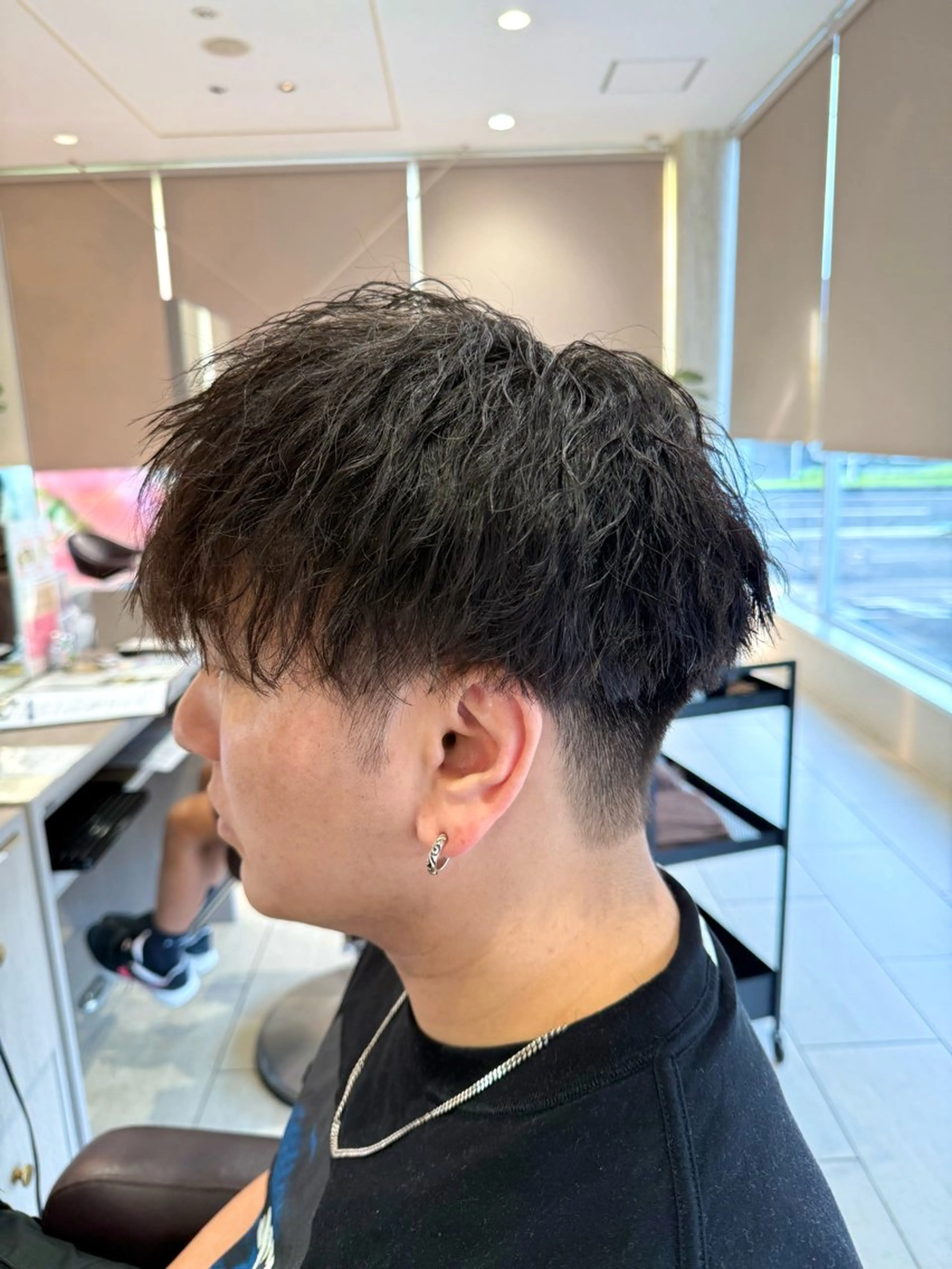 ショート パーマ メンズ カット パーマ HAIR & MAKE EARTH 土気店所属・🎨メンズブリーチ/ 糸久 尚輝🎨のヘアスタイル