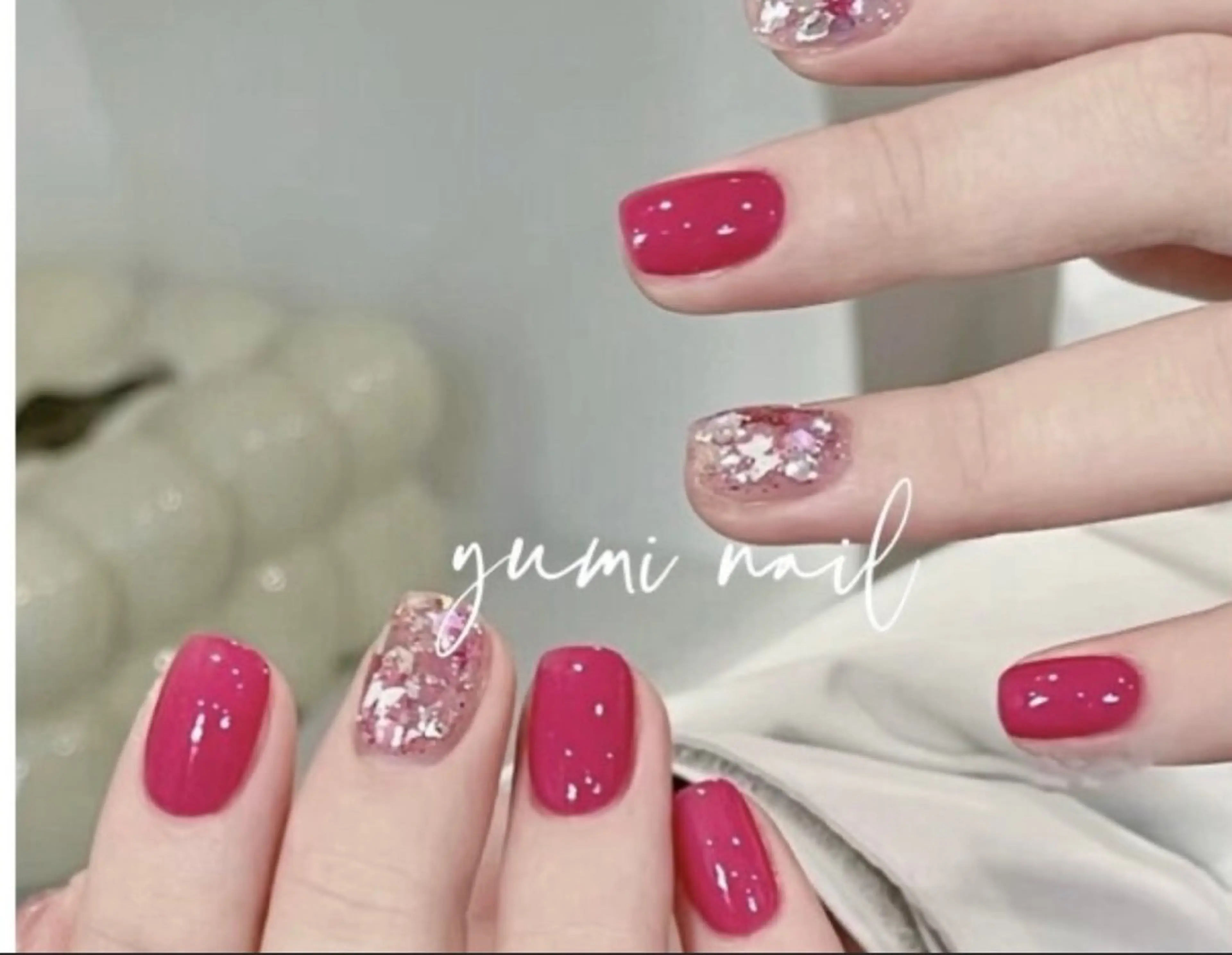 ネイル ハンドネイル 𝐲𝐮𝐦𝐢🎀 長さ出しデザイン専門のネイルデザイン