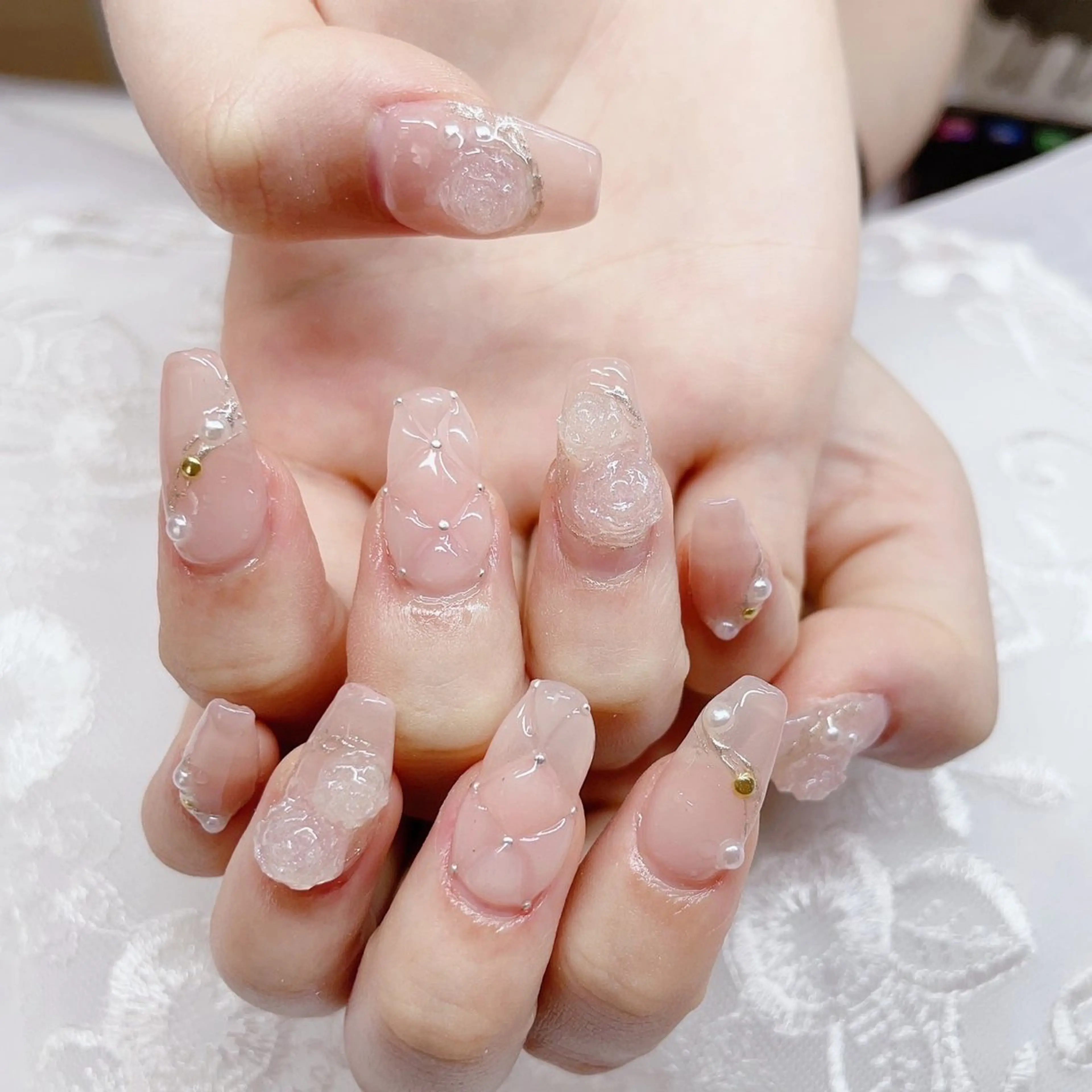 セミロング ハンドネイル ハンドケア 💜MIYA nail川崎店のネイルデザイン