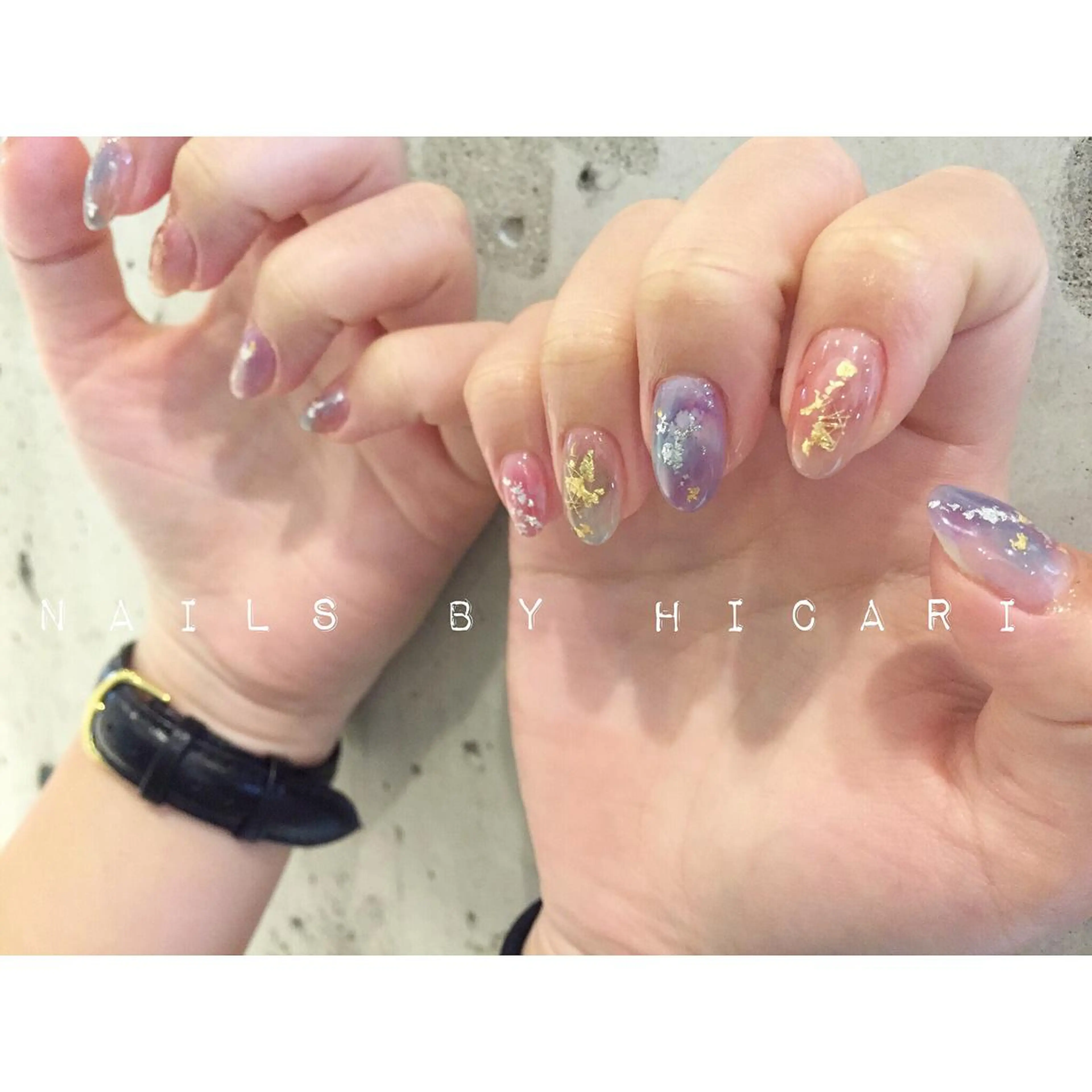 カラー ネイル マツエク・マツパ ジェルネイル ニュアンスネイル パラジェル illum hicariのネイルデザイン