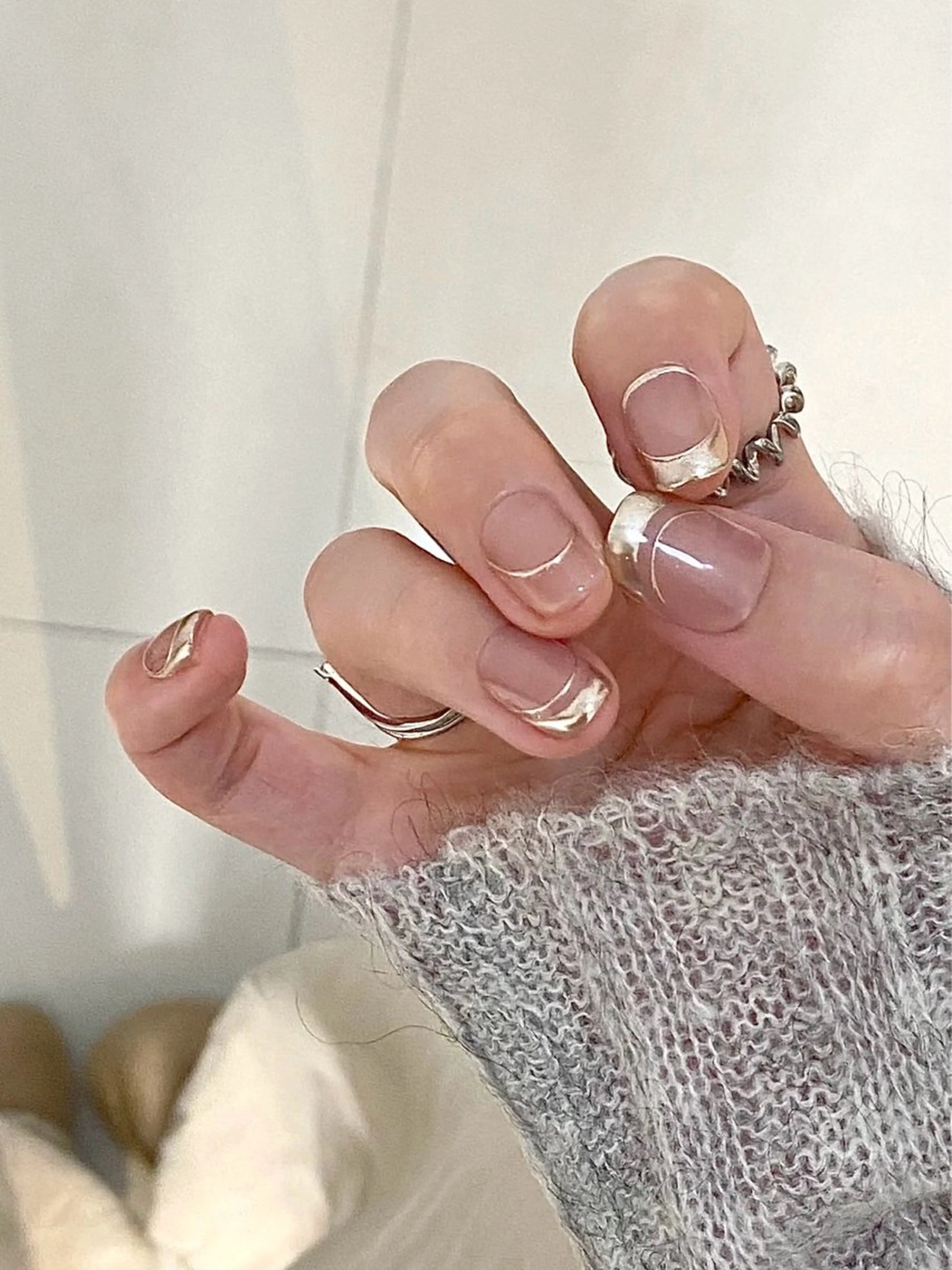 【練習モデル募集】ミラーアレンジ🪞 ミラーパウダーを活かしたアート／ 33色から選べの写真