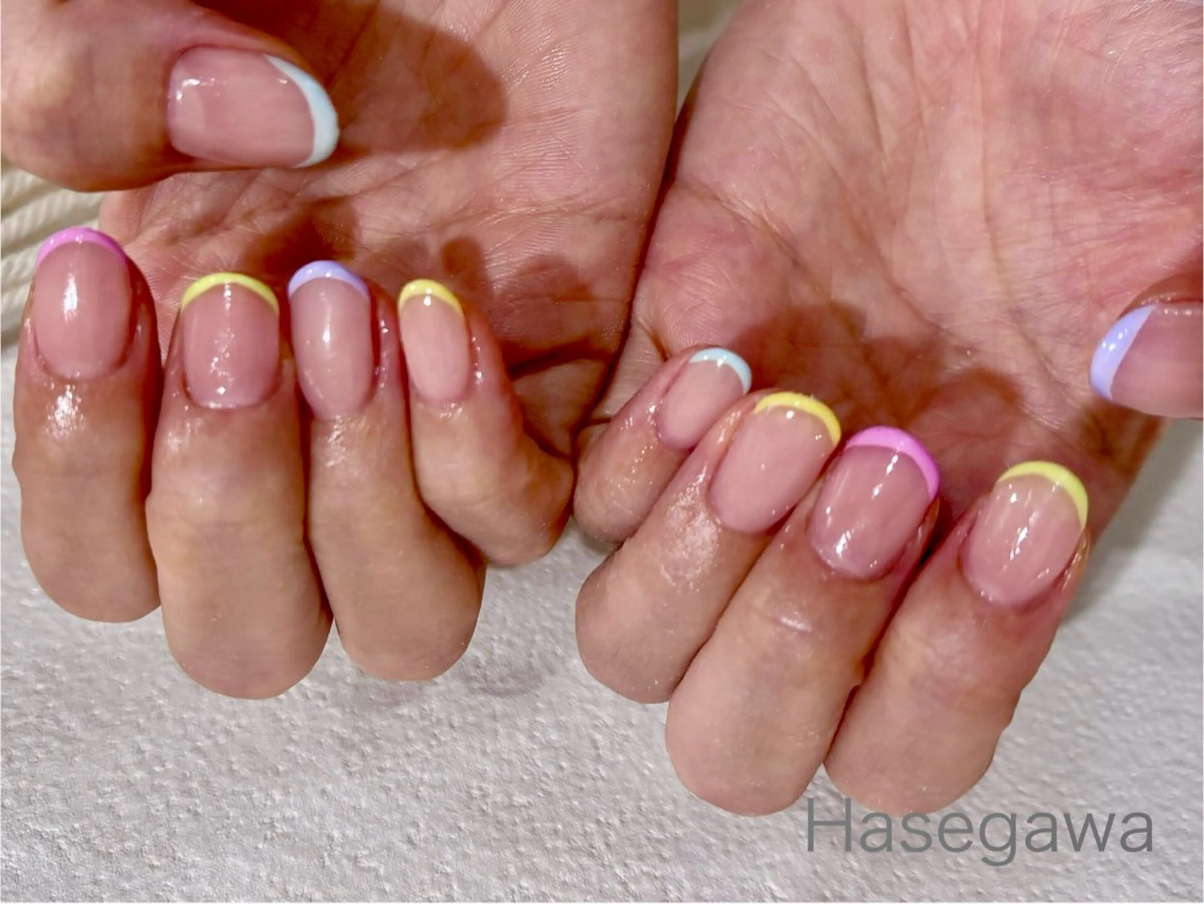 ネイル フレンチネイル パステルネイル ハンドネイル DROP所属・DROP 長谷川のネイルデザイン
