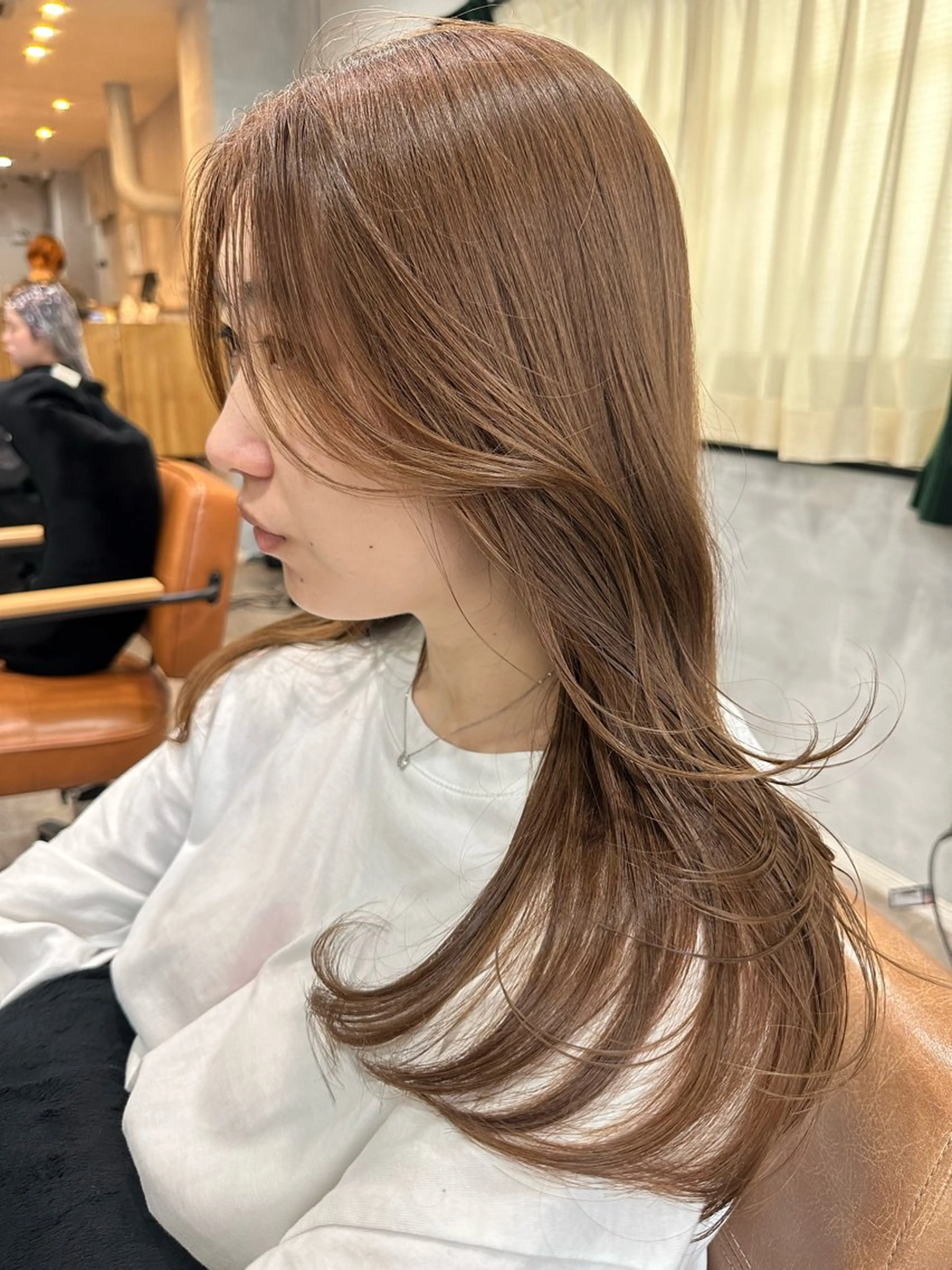 ロング カラー カット ヘアカラー トリートメント 大久保 優香のヘアスタイル