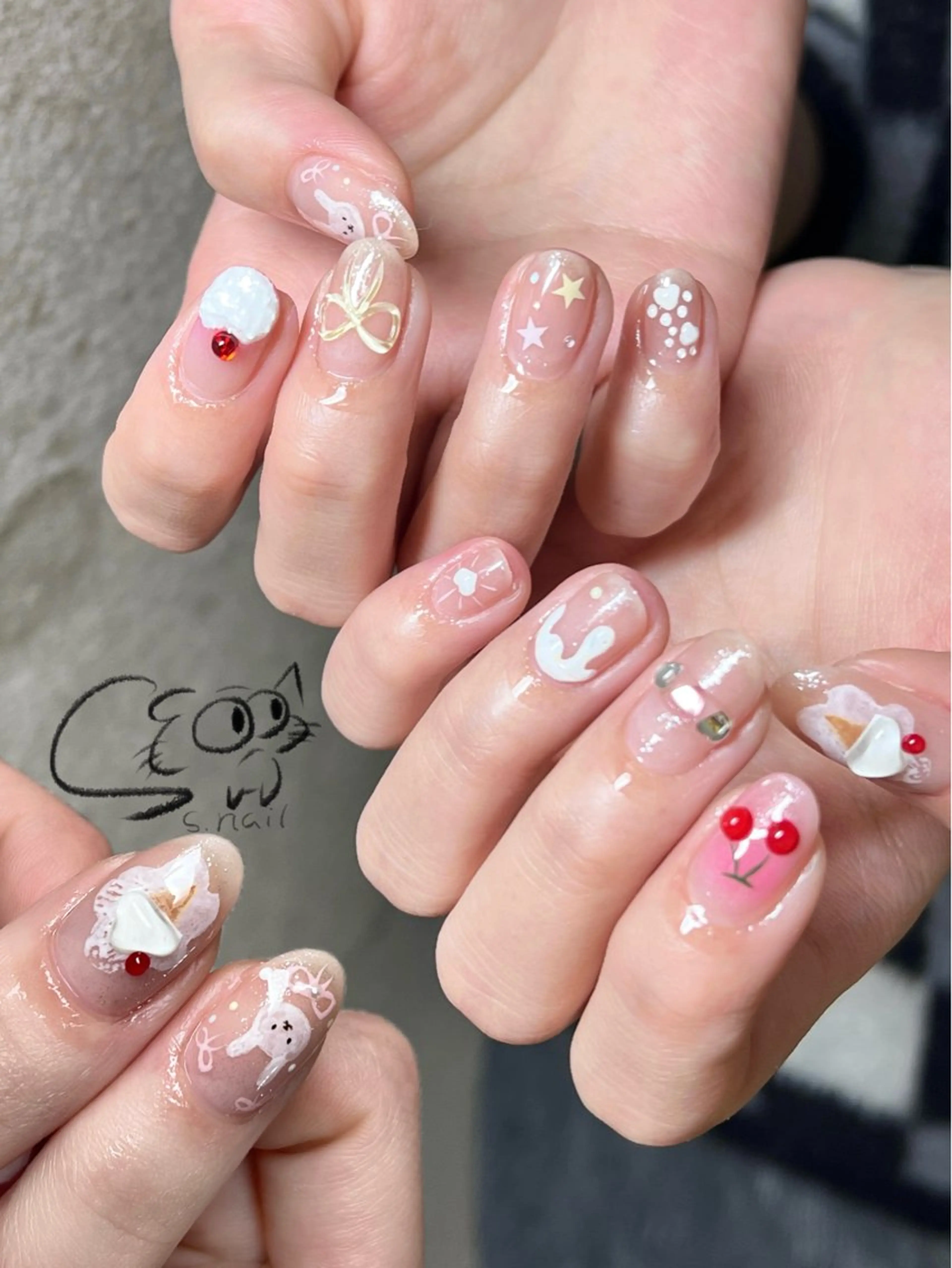 ネイル チークネイル フレンチネイル グラデーション マグネットネイル ワンカラーネイル ハンドネイル S.nail所属・S.nail _のネイルデザイン