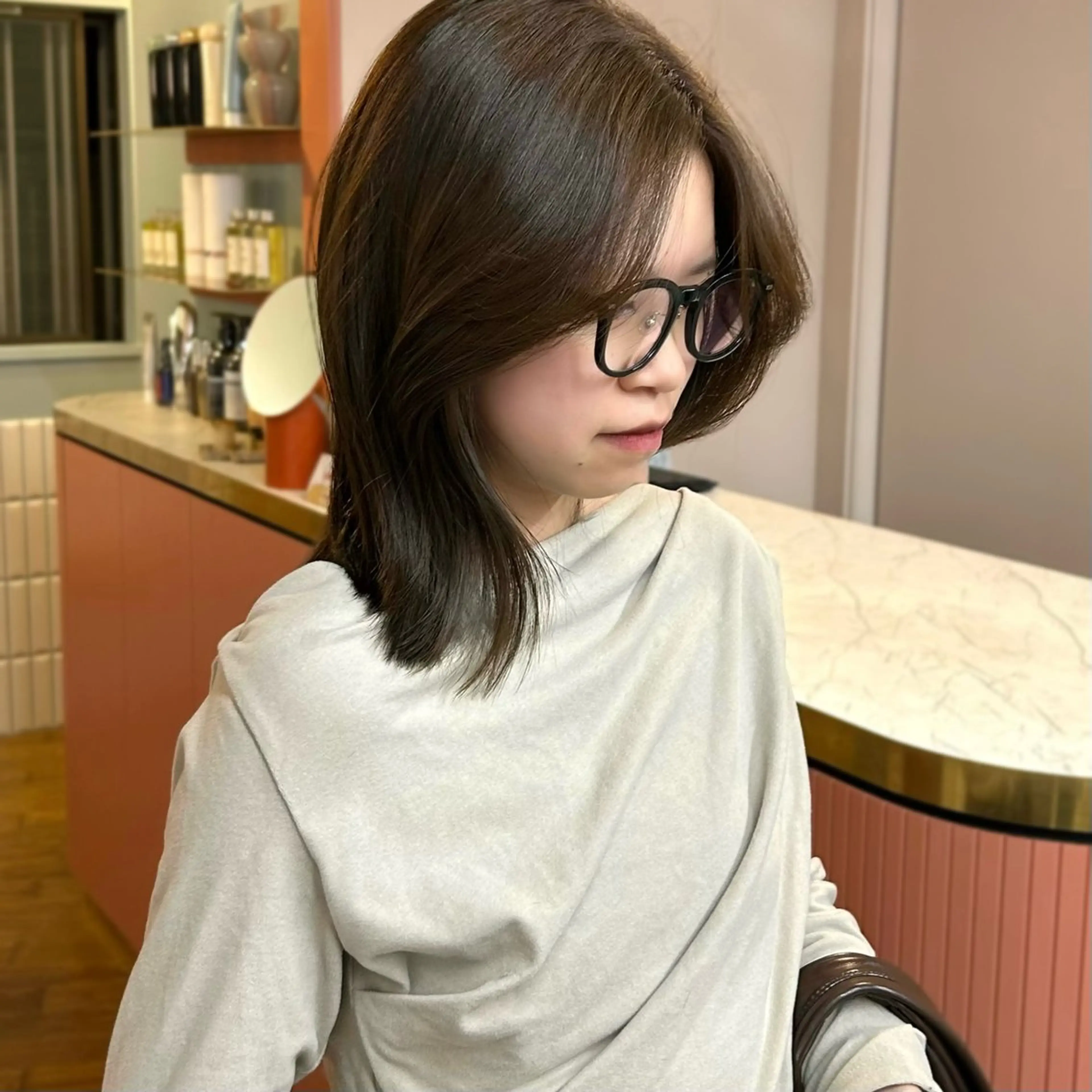 ミディアム カラー ヘアカラー MUKU リカのヘアスタイル