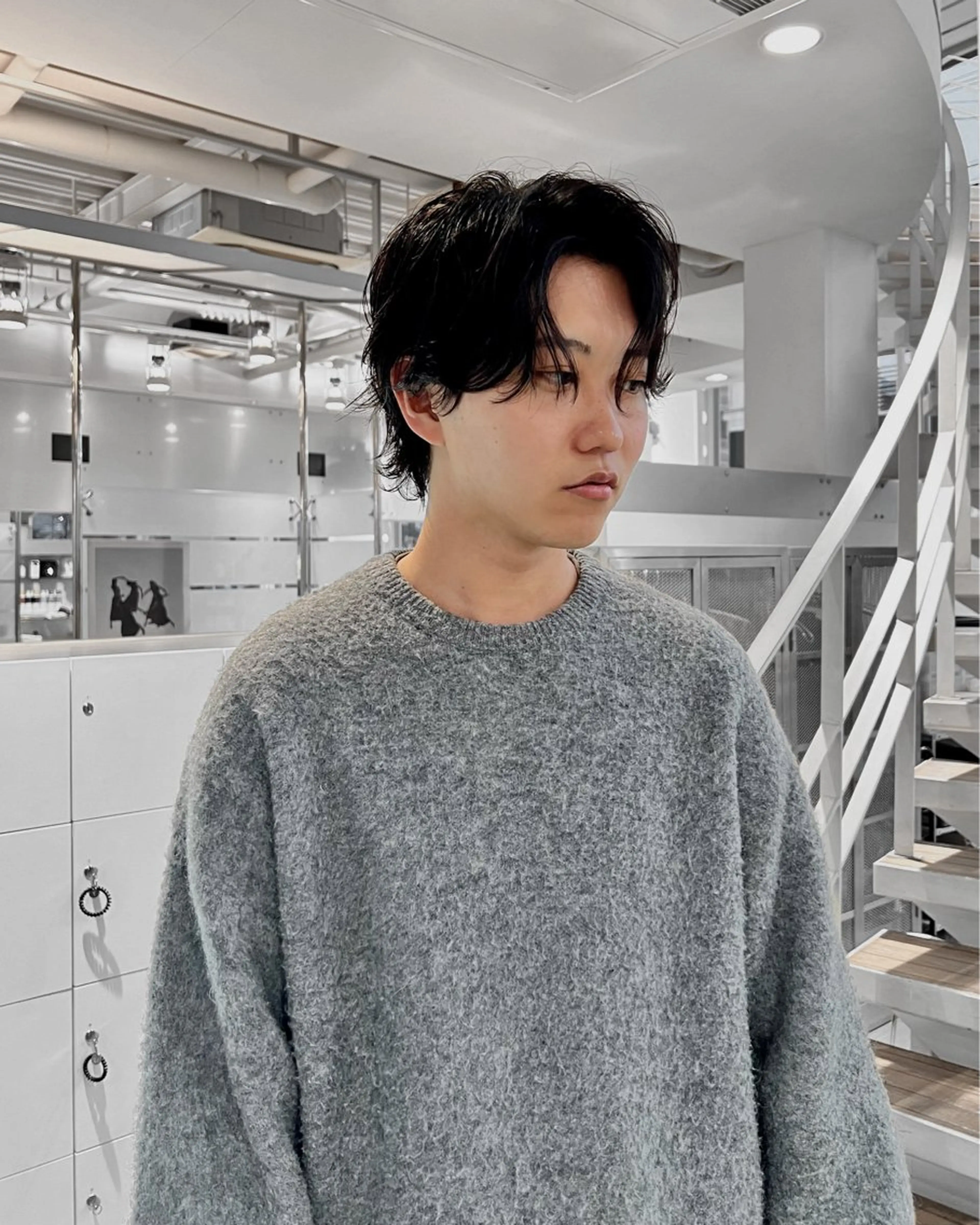 ショート パーマ メンズ センターパート メンズパーマ メンズウルフカット ウルフカット ニュアンスパーマ メンズ🔥 撮影モデル募集のヘアスタイル