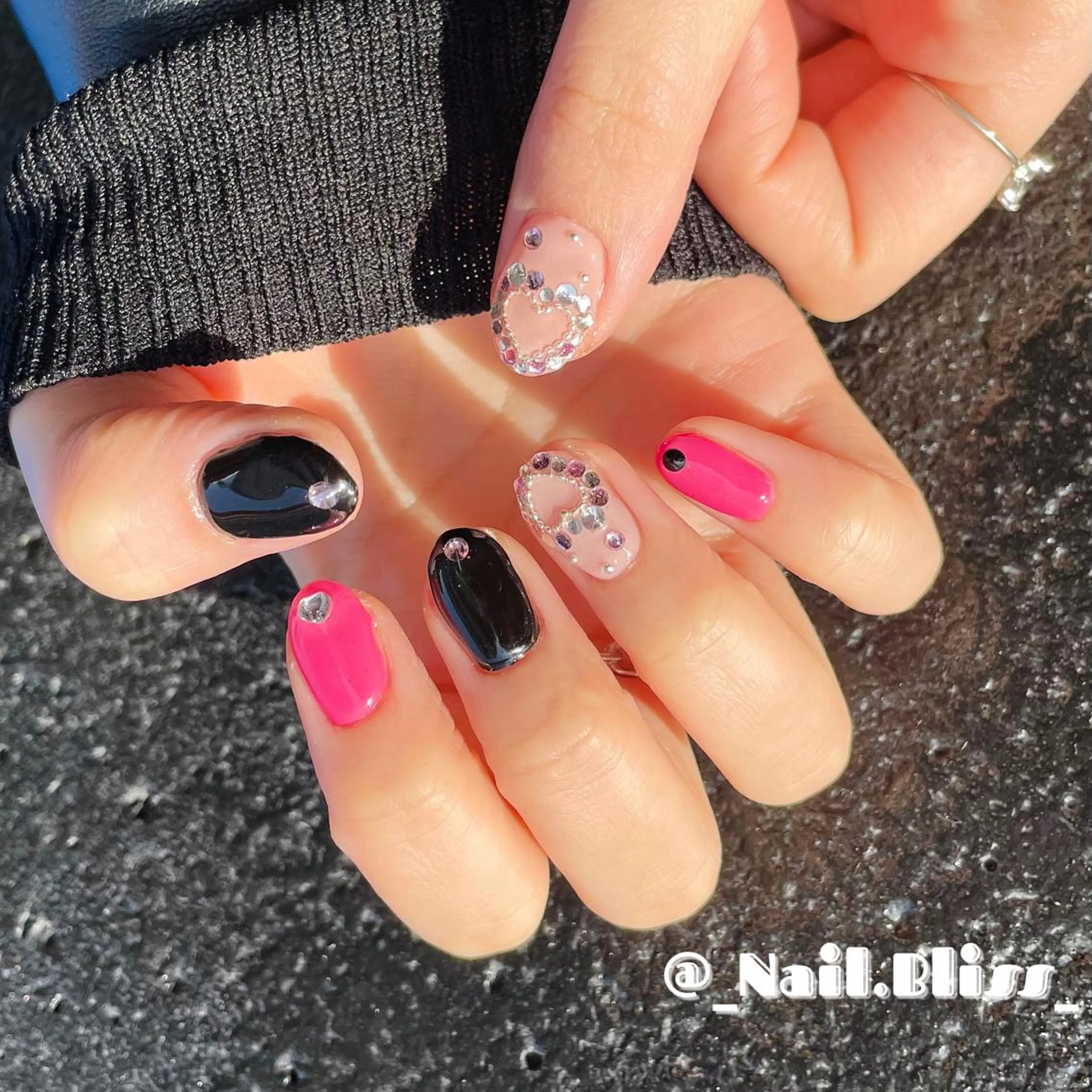 ネイル ハート ハンドネイル NAIL BLISSのネイルデザイン