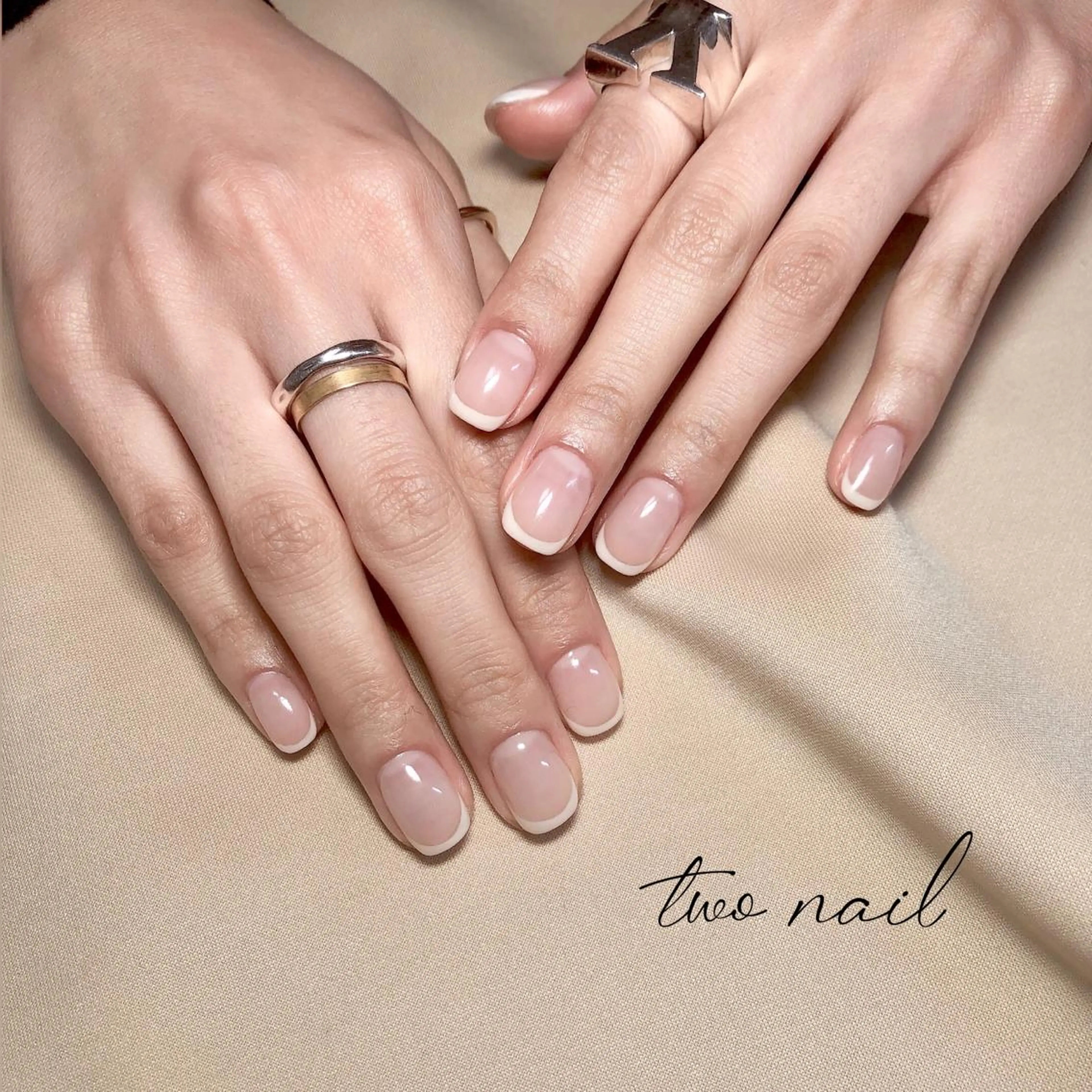 ネイル アートネイル フットネイル ハート ニュアンスネイル ホワイト two nailのネイルデザイン