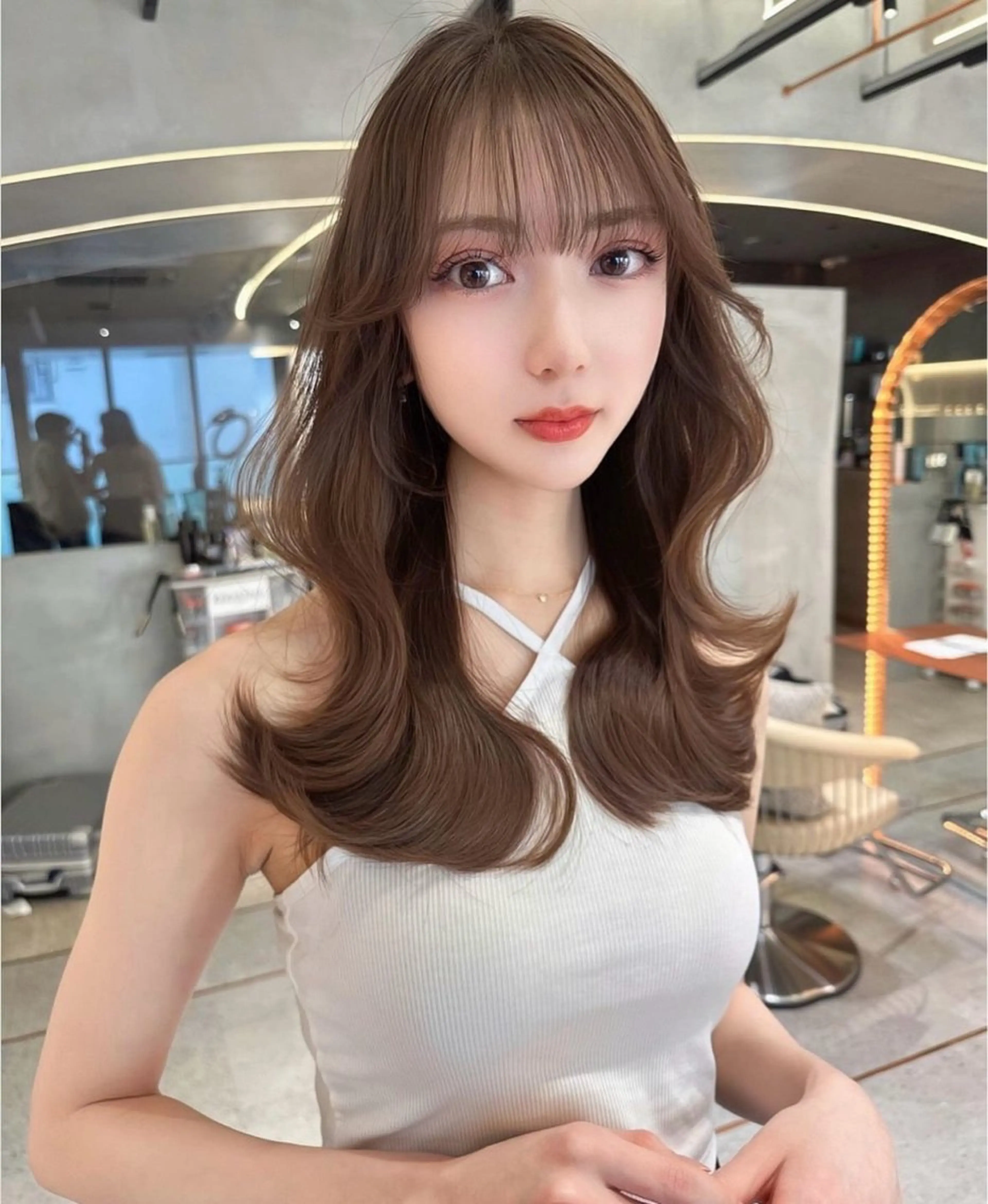 ロング カット ヘアカラー トリートメント 顔周り\エクステ\ 透明感カラー\まりんのヘアスタイル