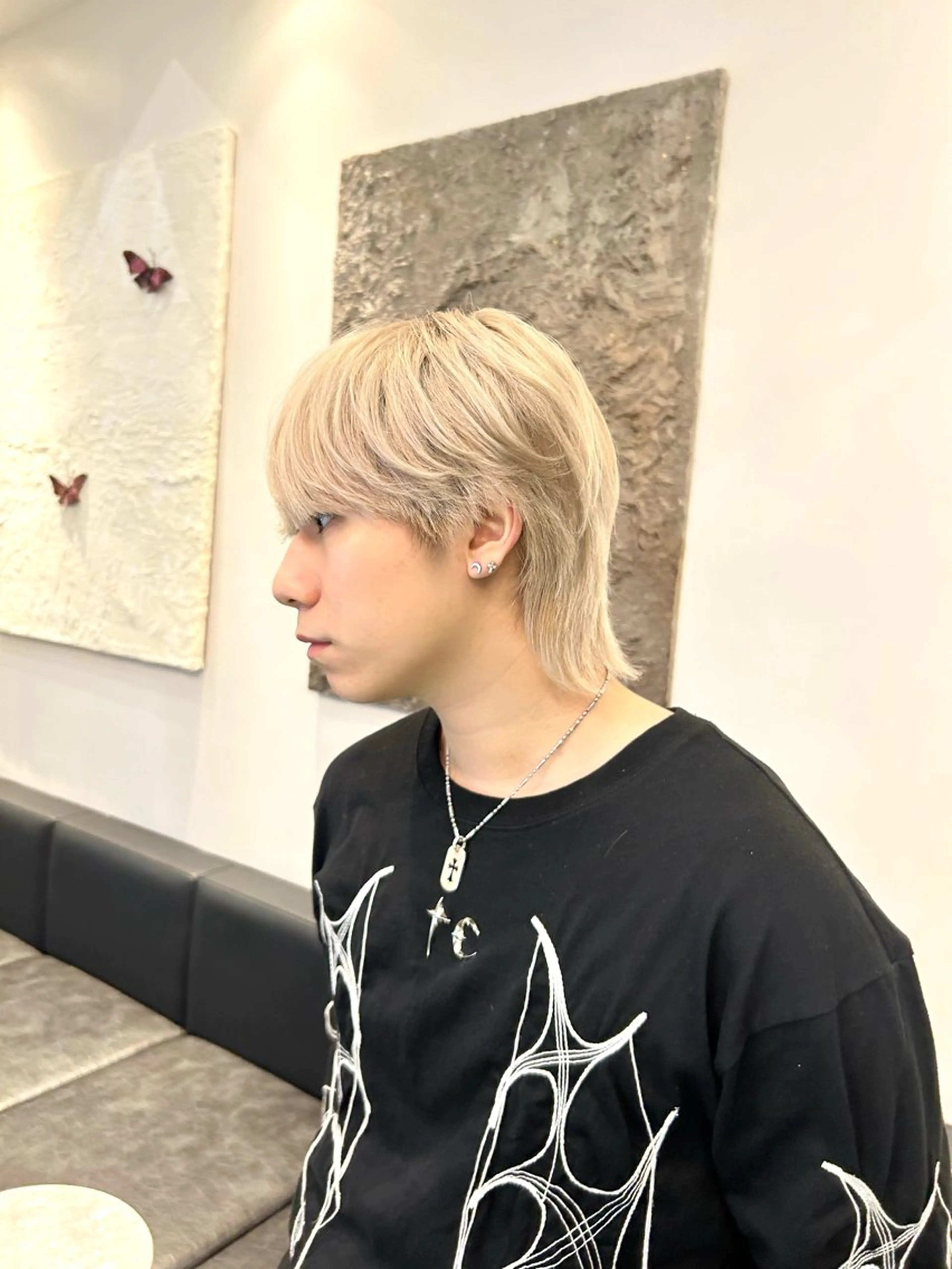 ミディアム パーマ メンズ 岡田大志🇰🇷 中/韓メンズヘアのヘアスタイル