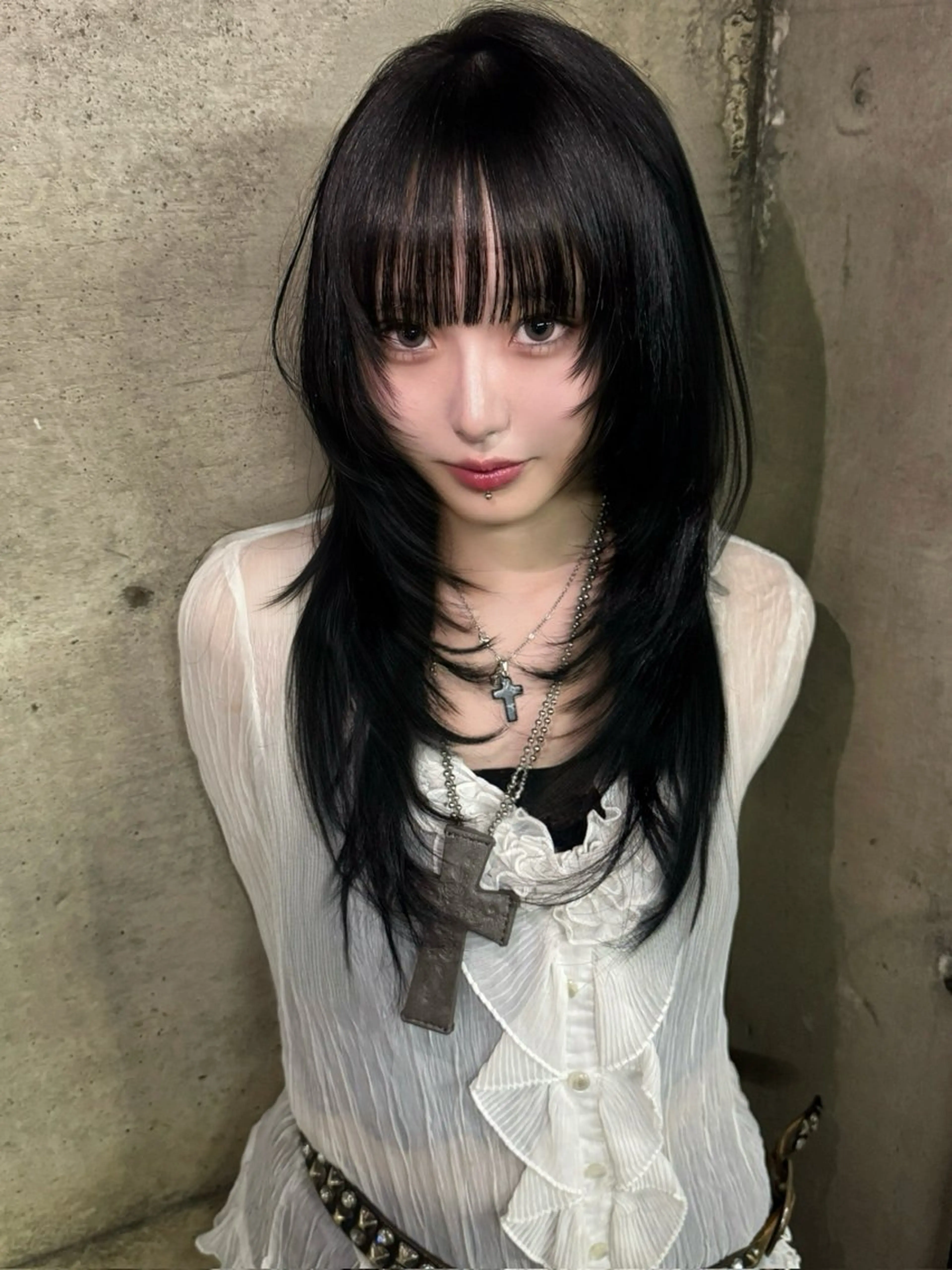 セミロング 小顔カット カット レイヤー/ハッシュ カット【春道】のヘアスタイル