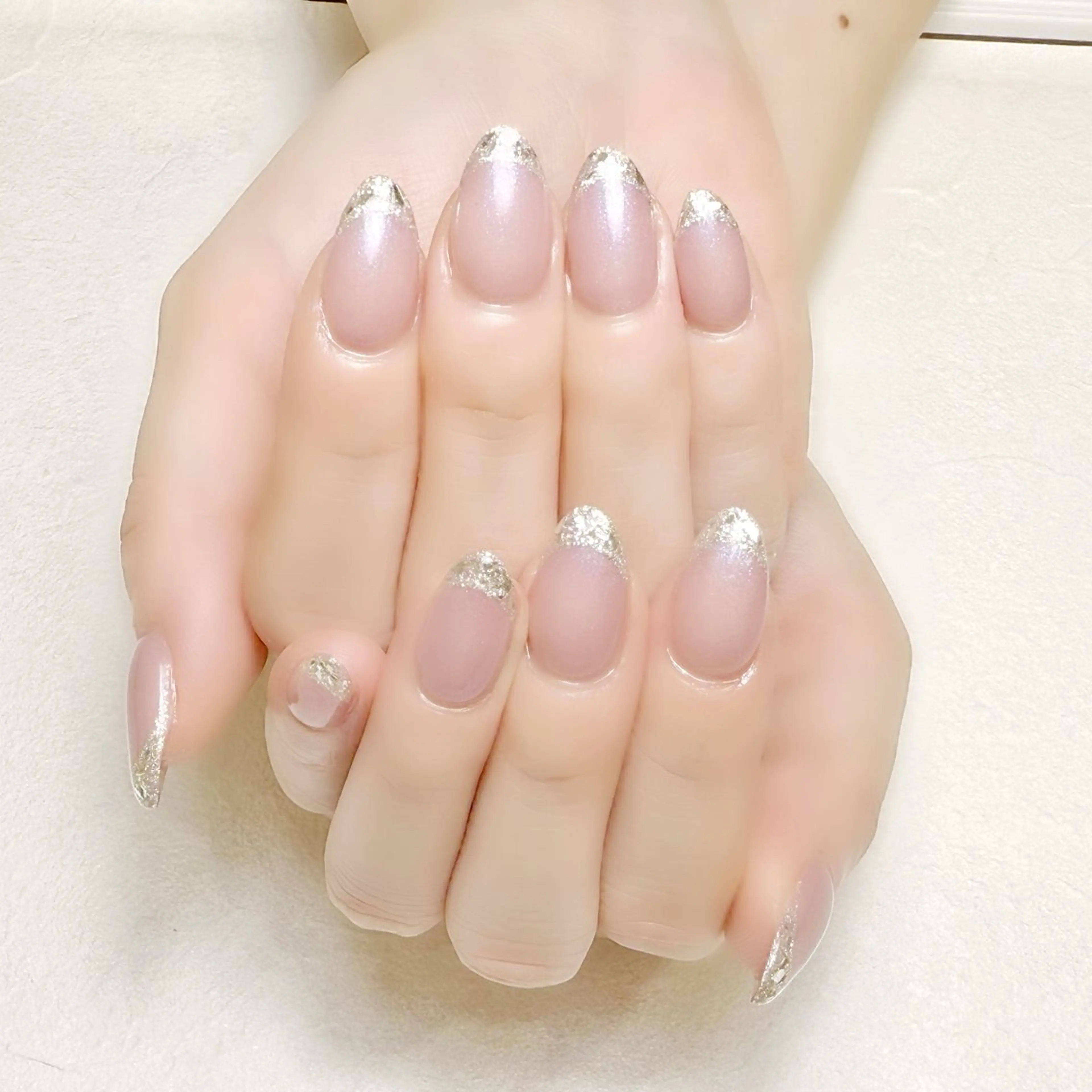 ネイル フレンチネイル ガラスフレンチ オフィスネイル rouse nail RISATOのネイルデザイン