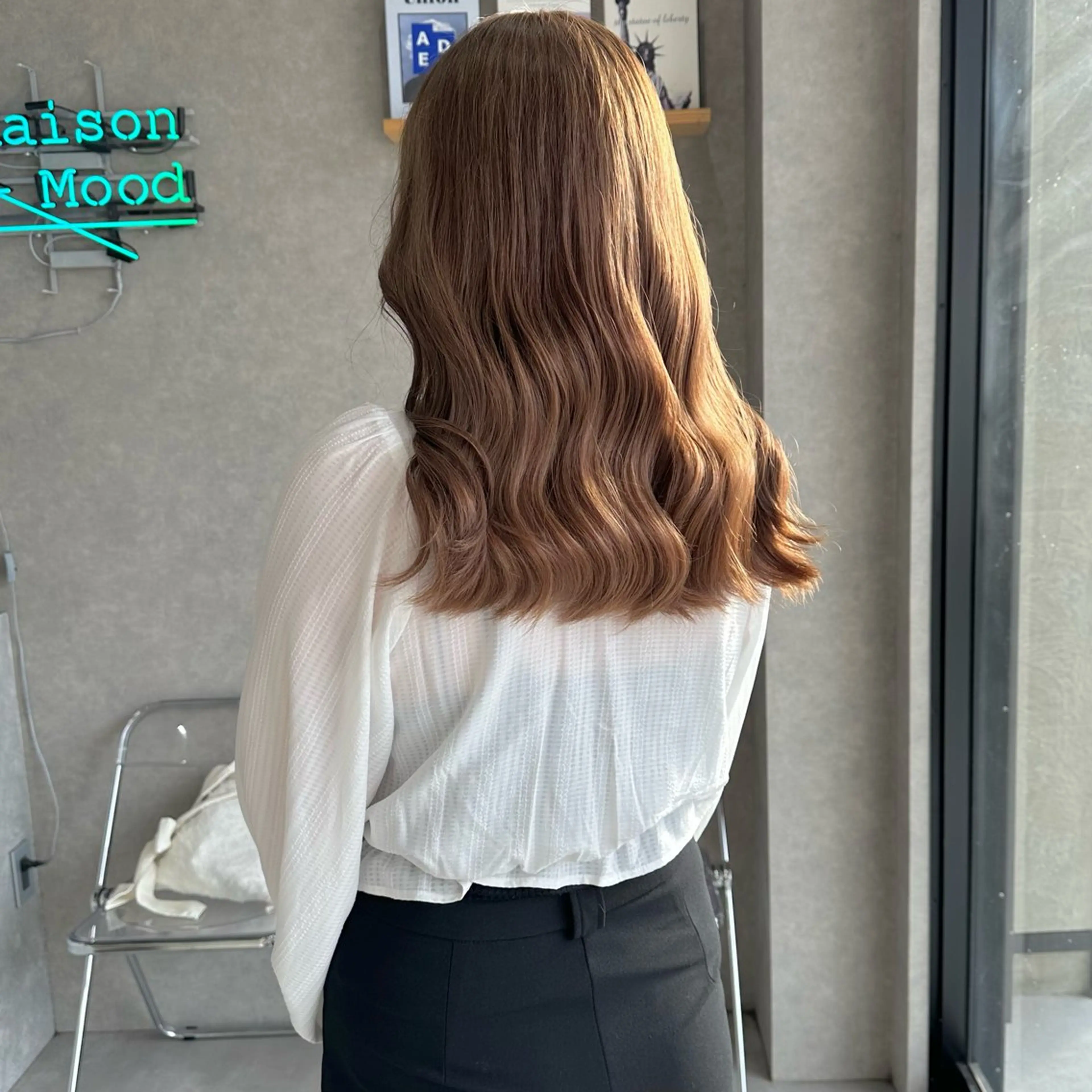 ロング カラー 縮毛矯正 トリートメント はちすか るかのヘアスタイル