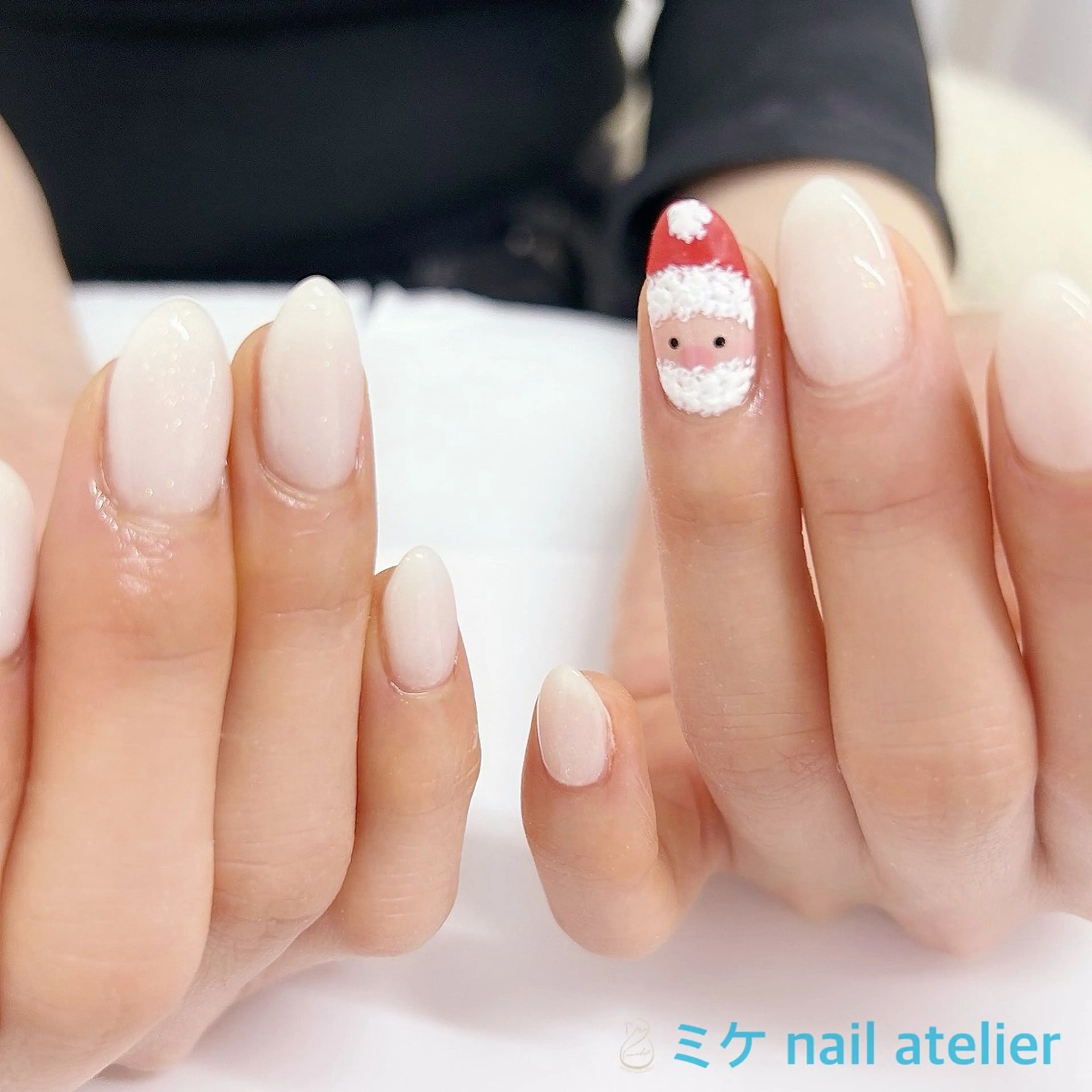 ネイル アートネイル ジェルネイル ワンカラーネイル 冬ネイル クリスマス ハンドネイル h. rikaのネイルデザイン