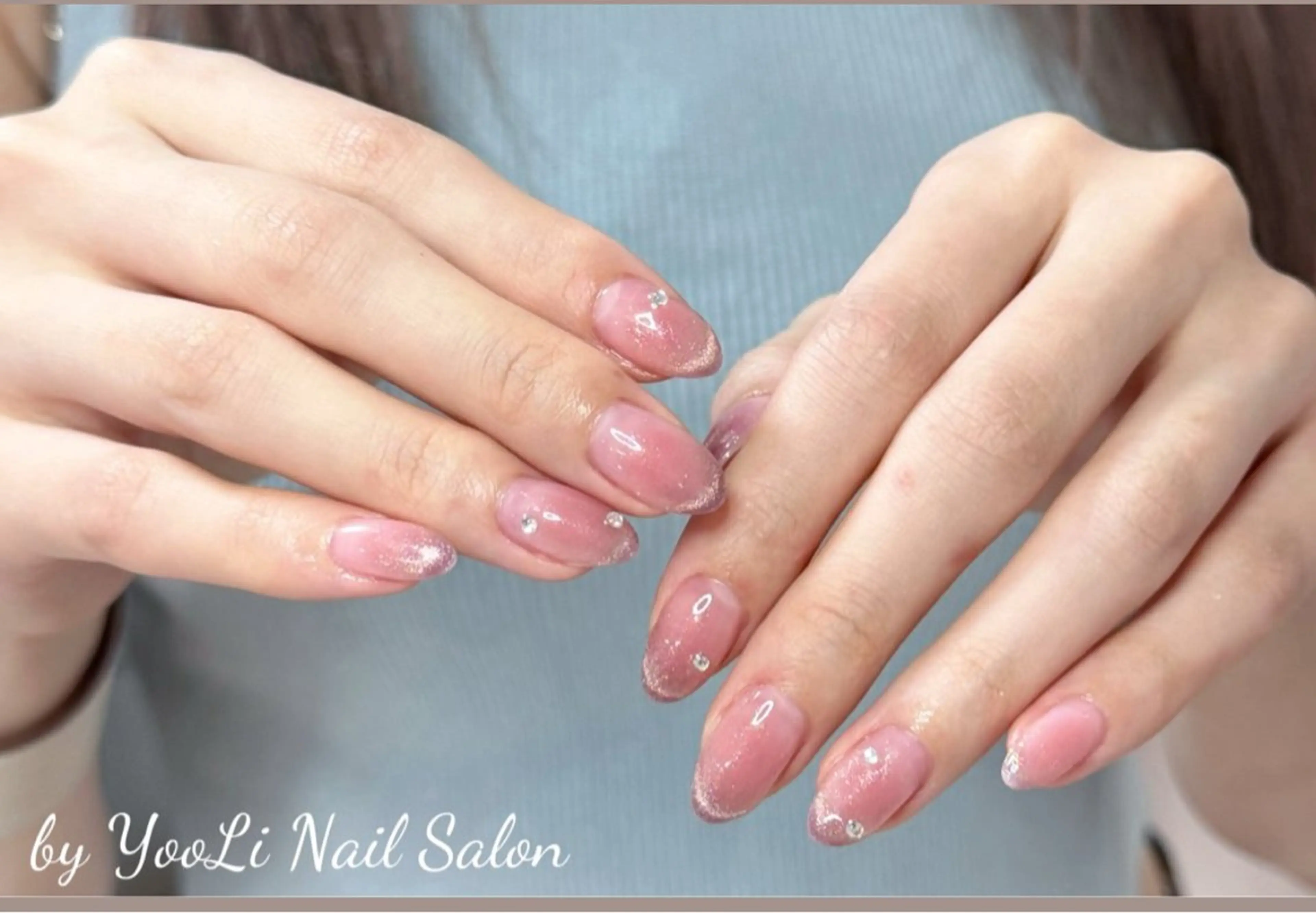 ネイル アートネイル オーロラネイル チークネイル フレンチネイル ガラスフレンチ 🎀🎀YooLi Nail Salonのネイルデザイン