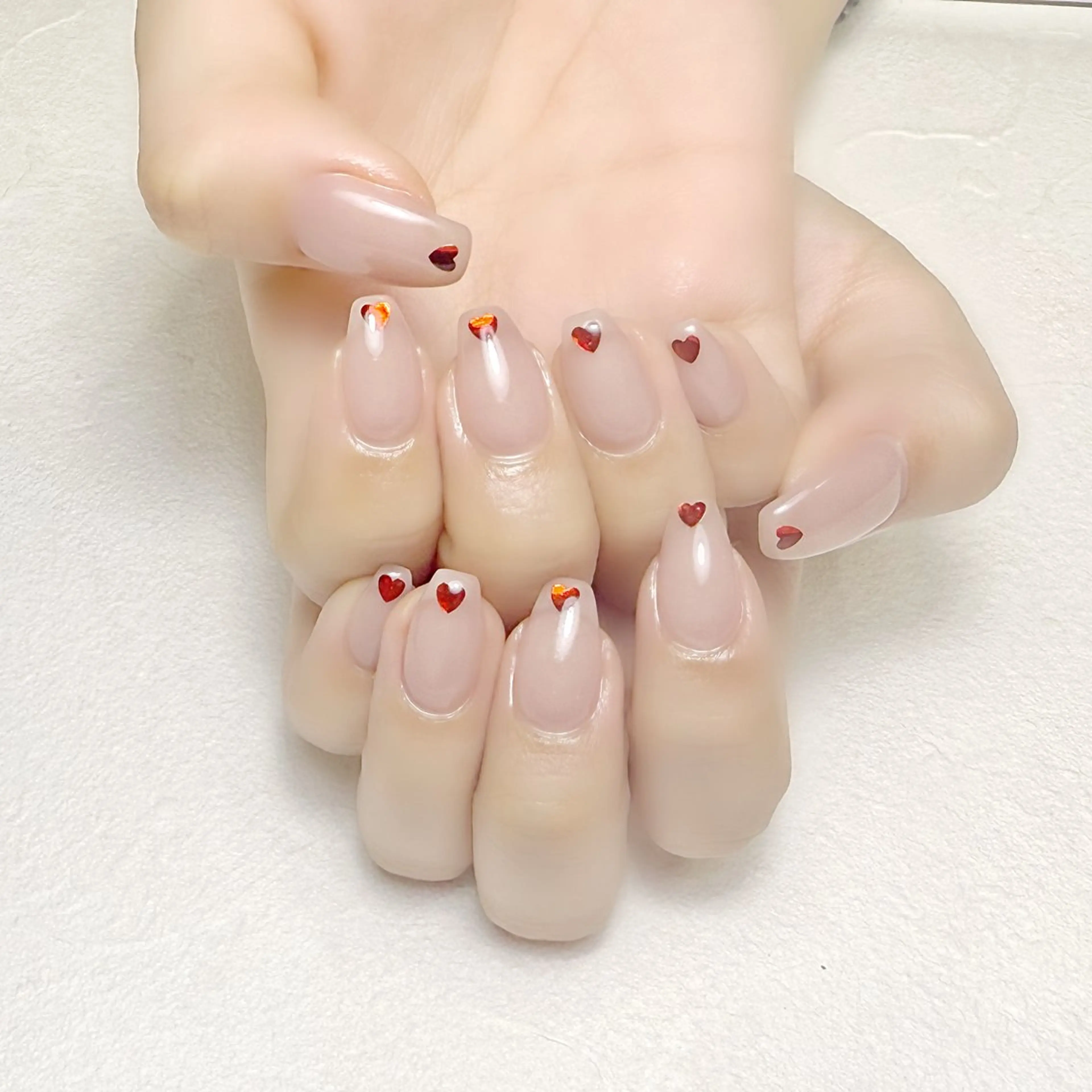 ネイル アートネイル ハート オフィスネイル バレンタイン rouse nail RISATOのネイルデザイン
