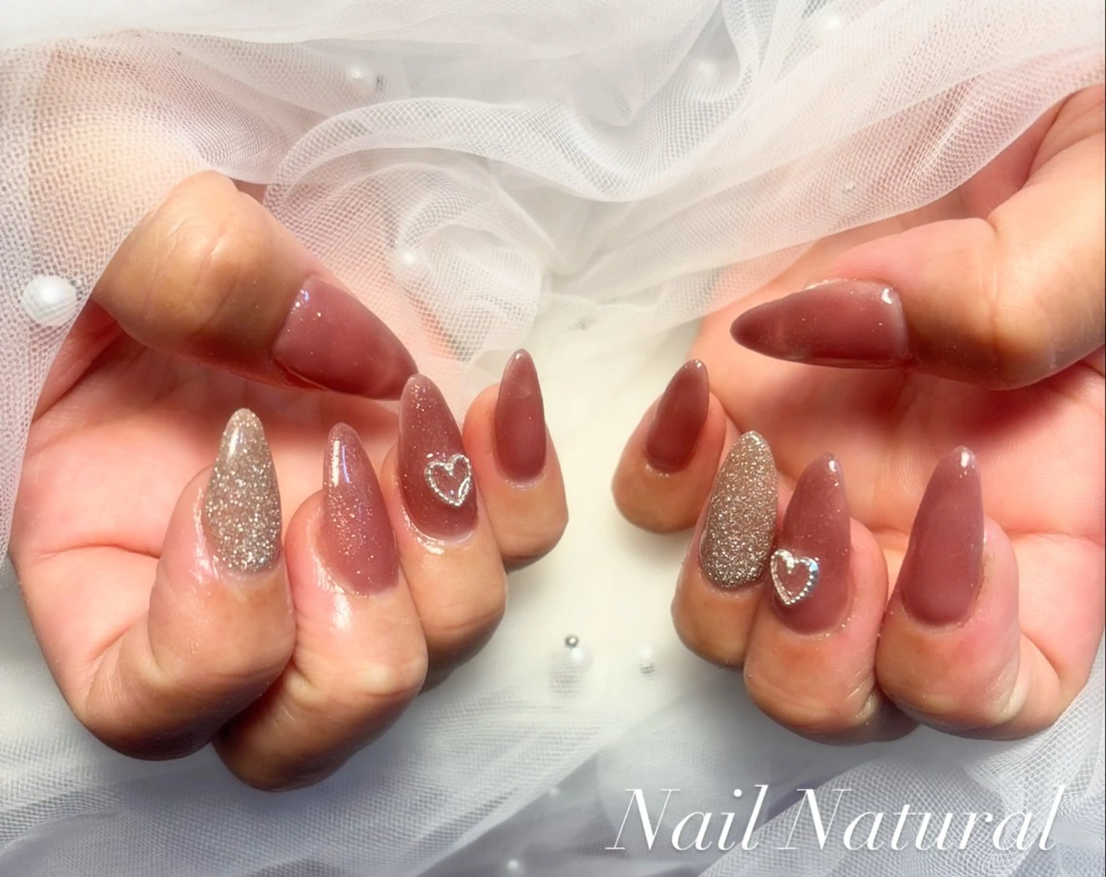 ネイル フラッシュネイル フットネイル フレンチネイル ジェルネイル ガラスフレンチ ハンドネイル Nail salon Natulalのネイルデザイン