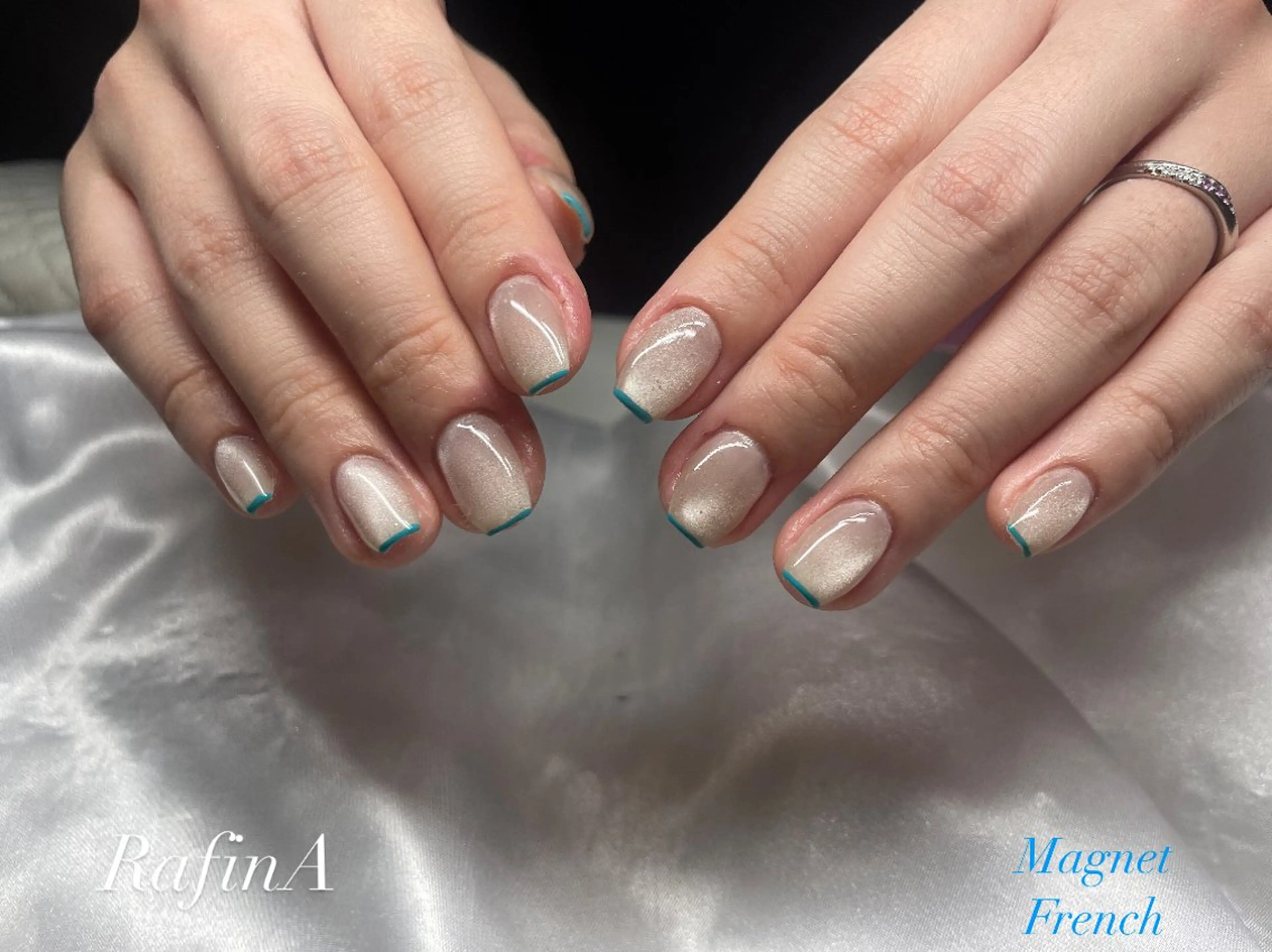 ネイル フレンチネイル マグネットネイル 前田 凜のネイルデザイン