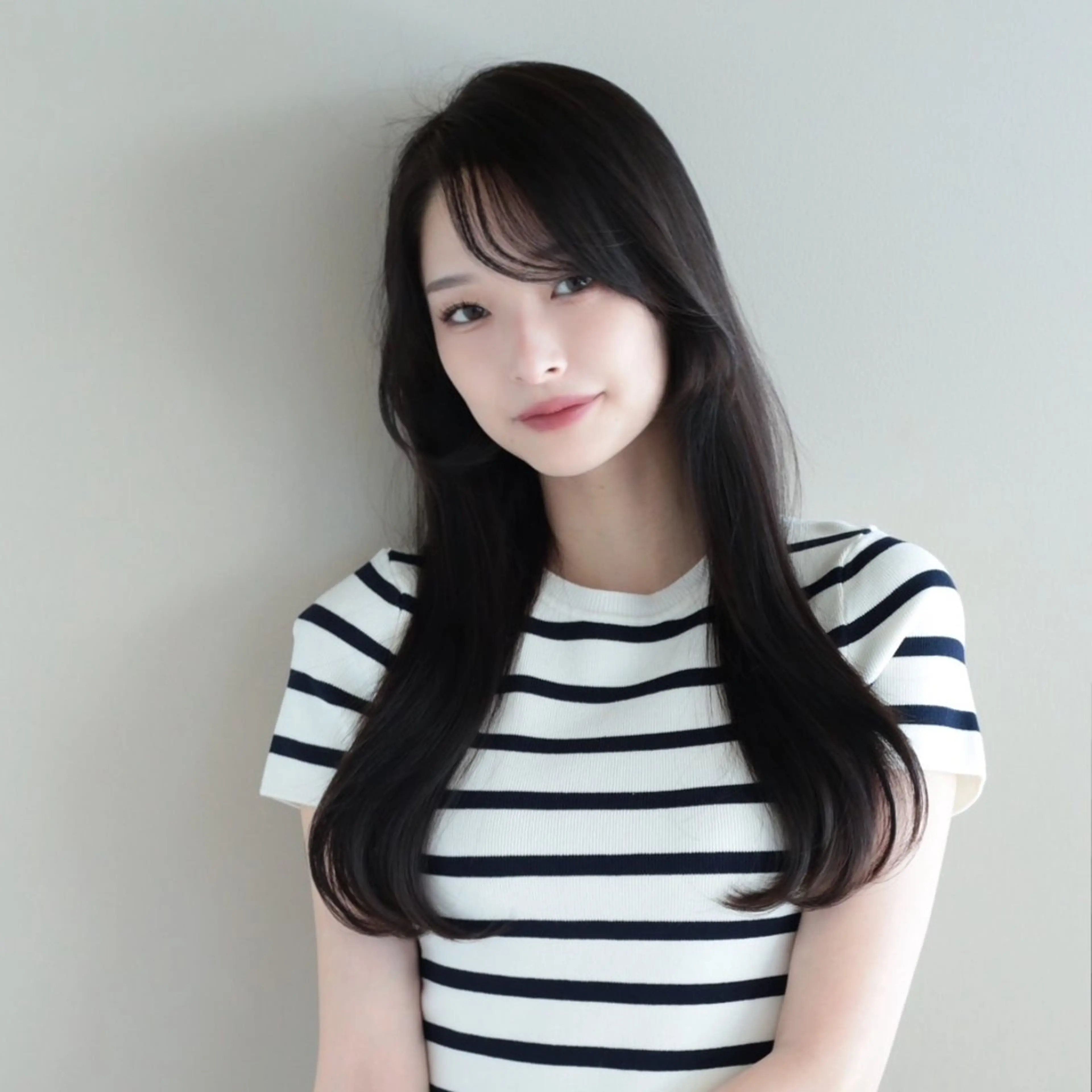 ロング ヘアカラー トリートメント Nanako。/韓国 ヘア/顔周りカットのヘアスタイル