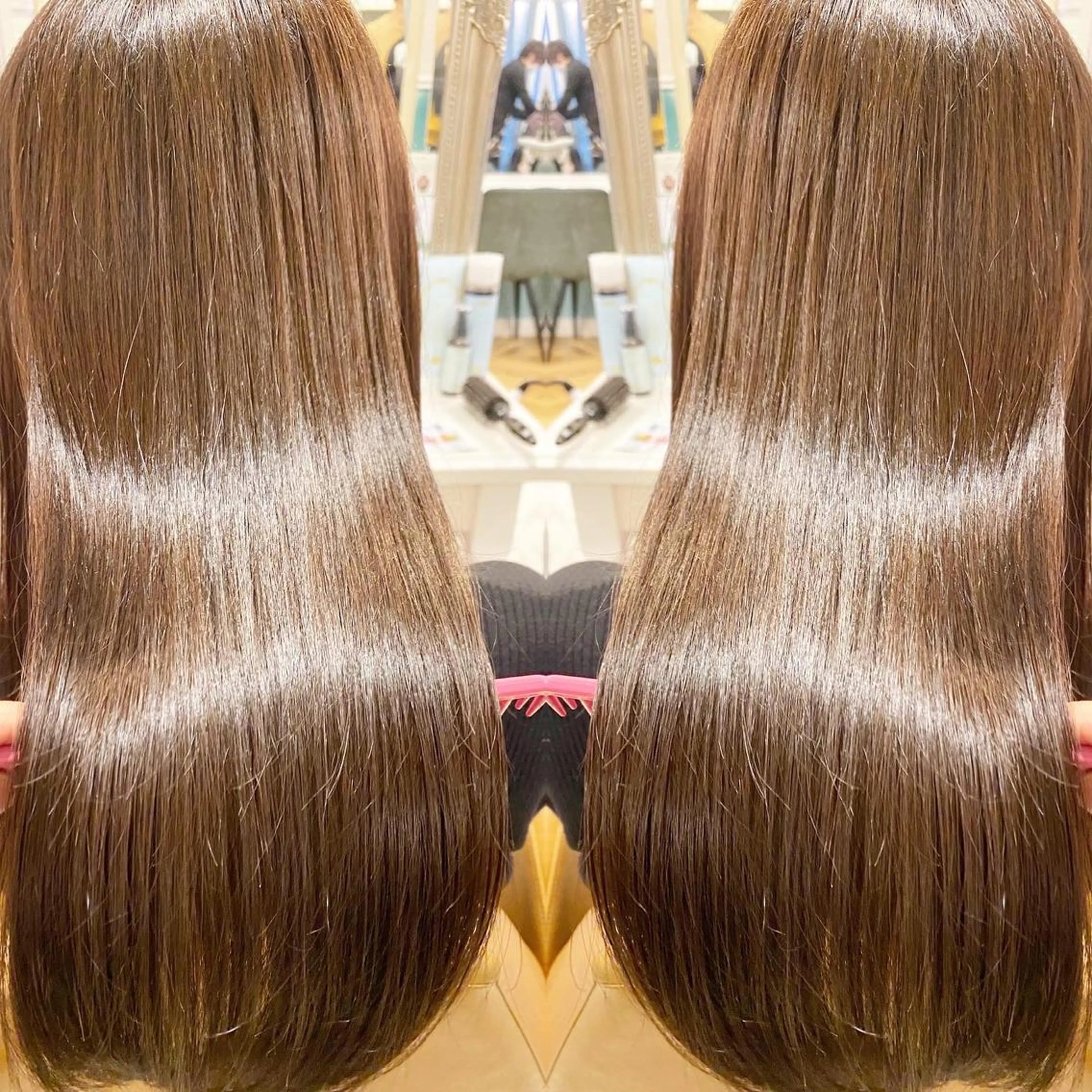 セミロング カラー パーマ カット ヘアカラー 縮毛矯正 トリートメント ボブ/縮毛矯正/ 高嶋 優のヘアスタイル