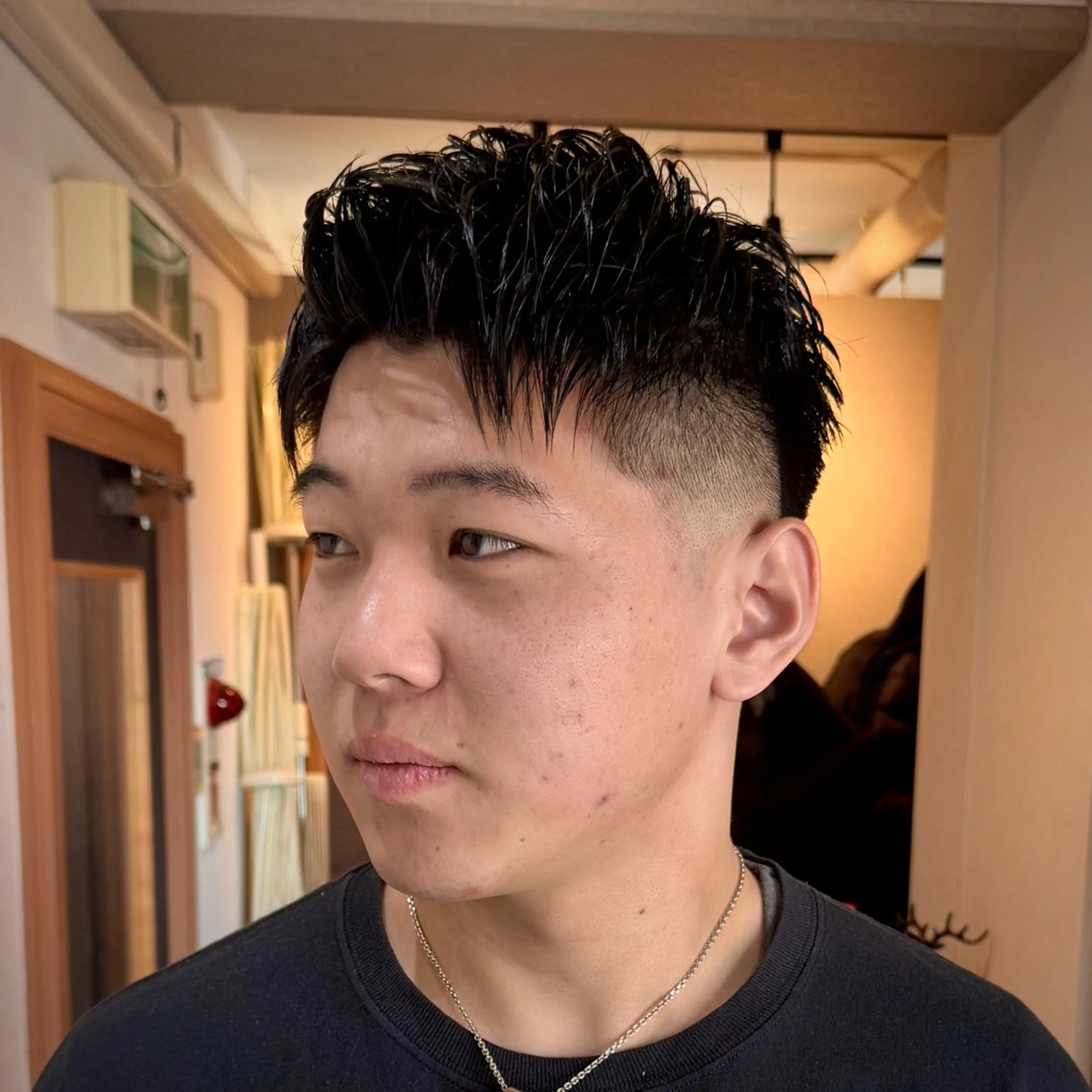 ショート メンズ アップバング フェードカット スキンフェード カット GLADMAN'S CUT CLUB 立川所属・立川メンズカット/ メンズパーマ💈三上のヘアスタイル