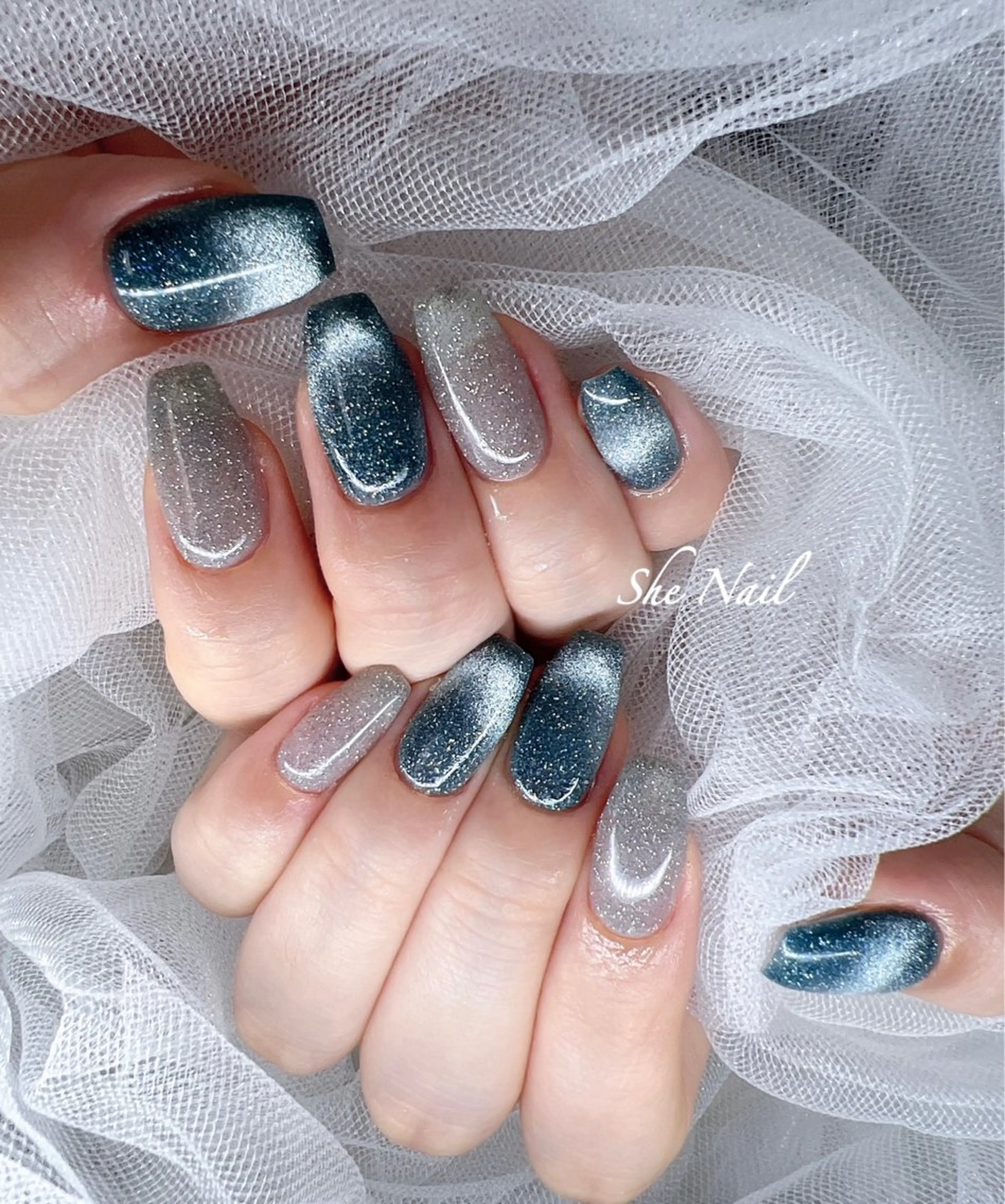 ネイル チークネイル 長さ出し マグネットネイル 持ち込み ニュアンスネイル ハンドネイル She   Nail所属・ISA_ BELLAのネイルデザイン