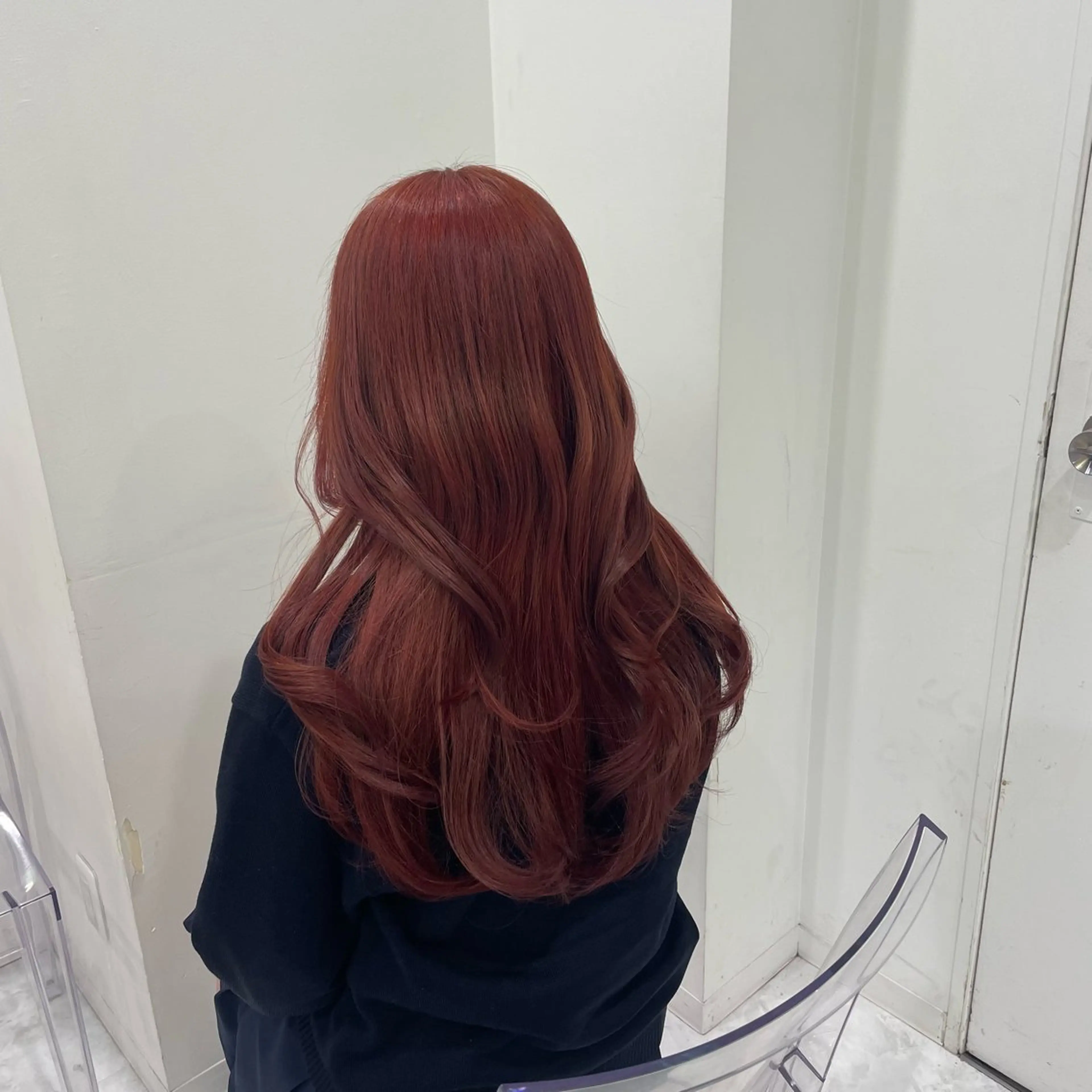 ロング カラー ヘアアレンジ ケアカラー ロング ヘアカラー ヘッドスパ ヘアセット 中韓🇰🇷暖色/ ワインレッド/らいるのヘアスタイル