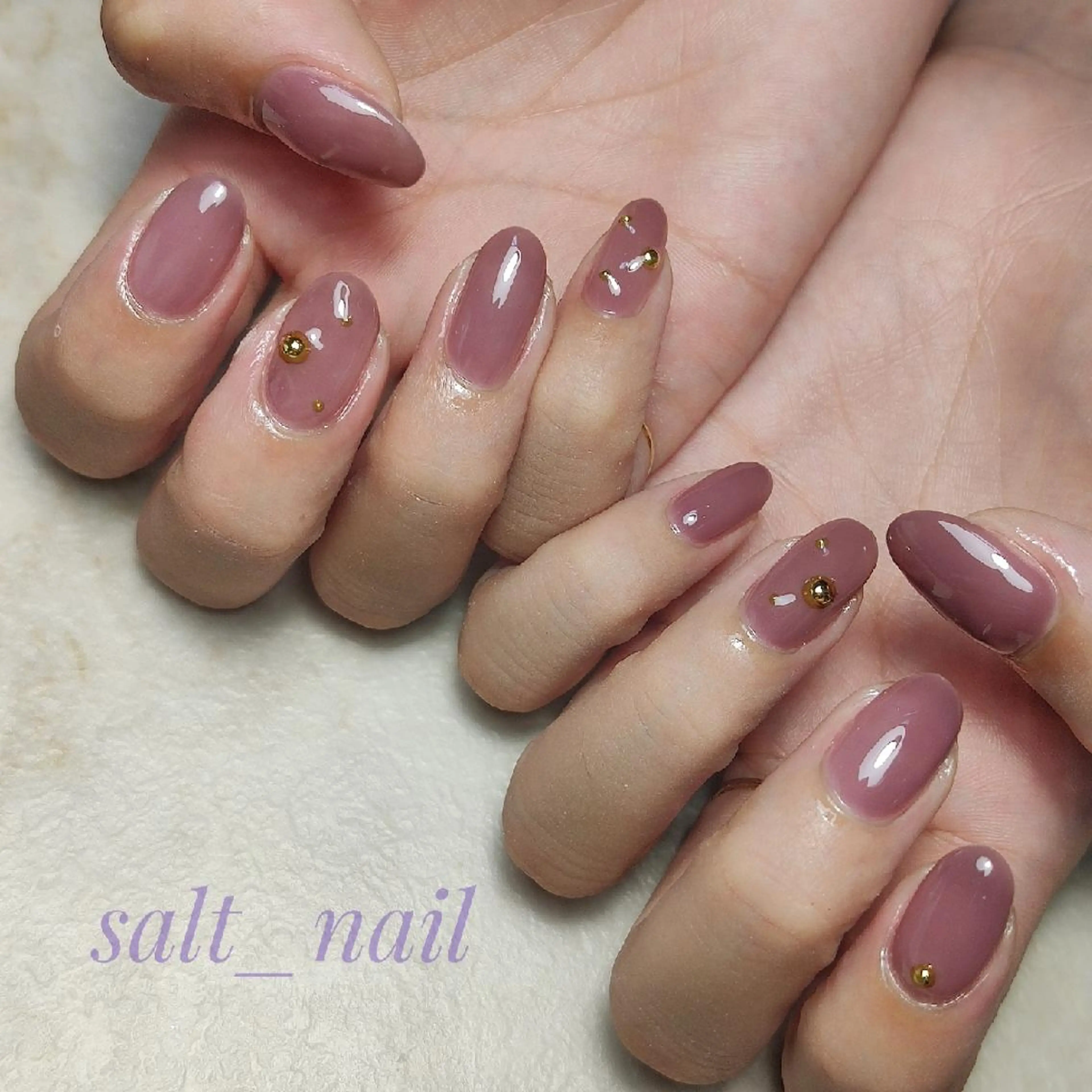 ネイル パープル ハンドネイル 個人サロン saltnailのネイルデザイン