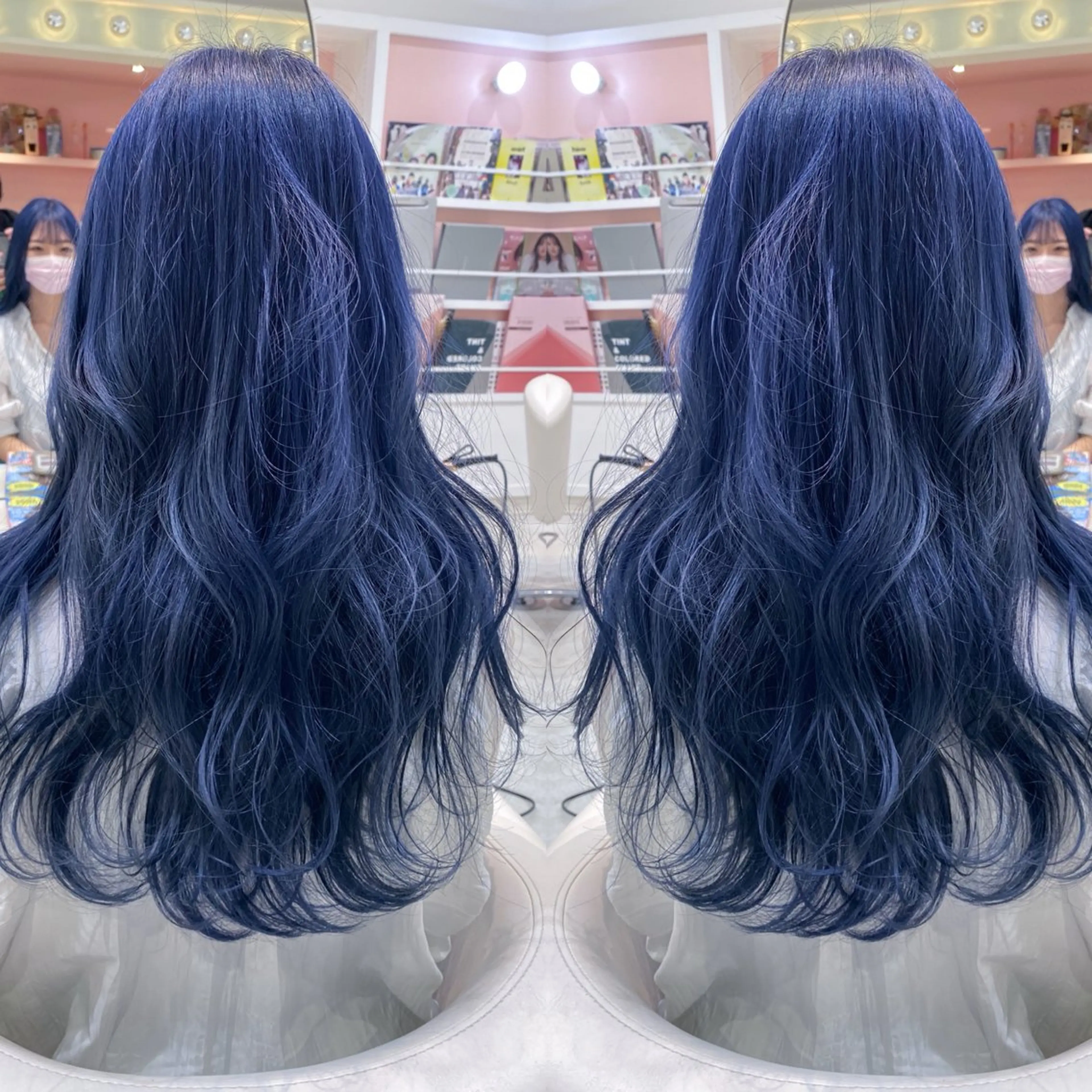 カラー ネイビーカラー SOU/エクステ /ダブルカラーのヘアスタイル