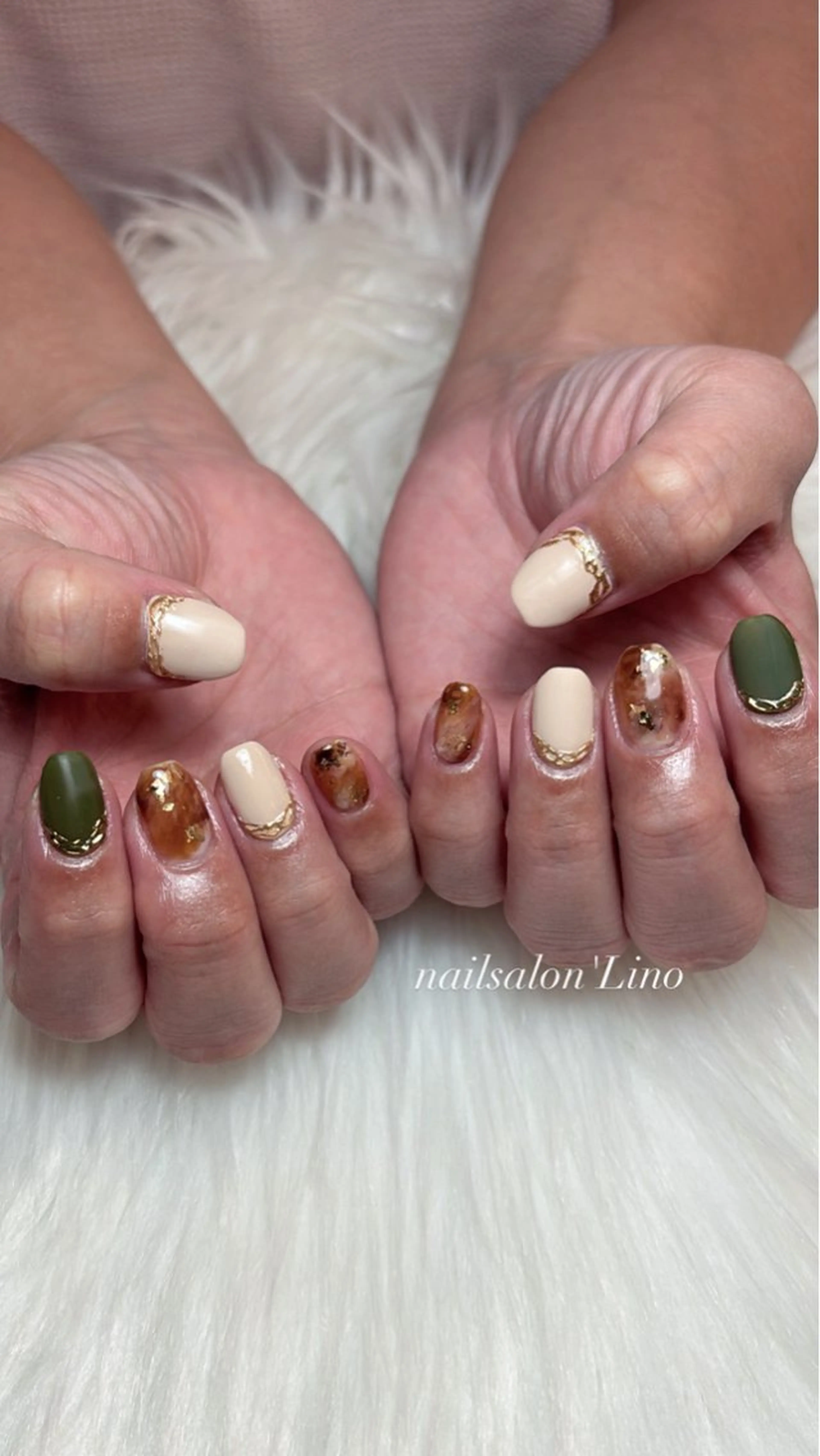 ネイル べっ甲ネイル Lino𓂃⟡.· Chizuruのネイルデザイン