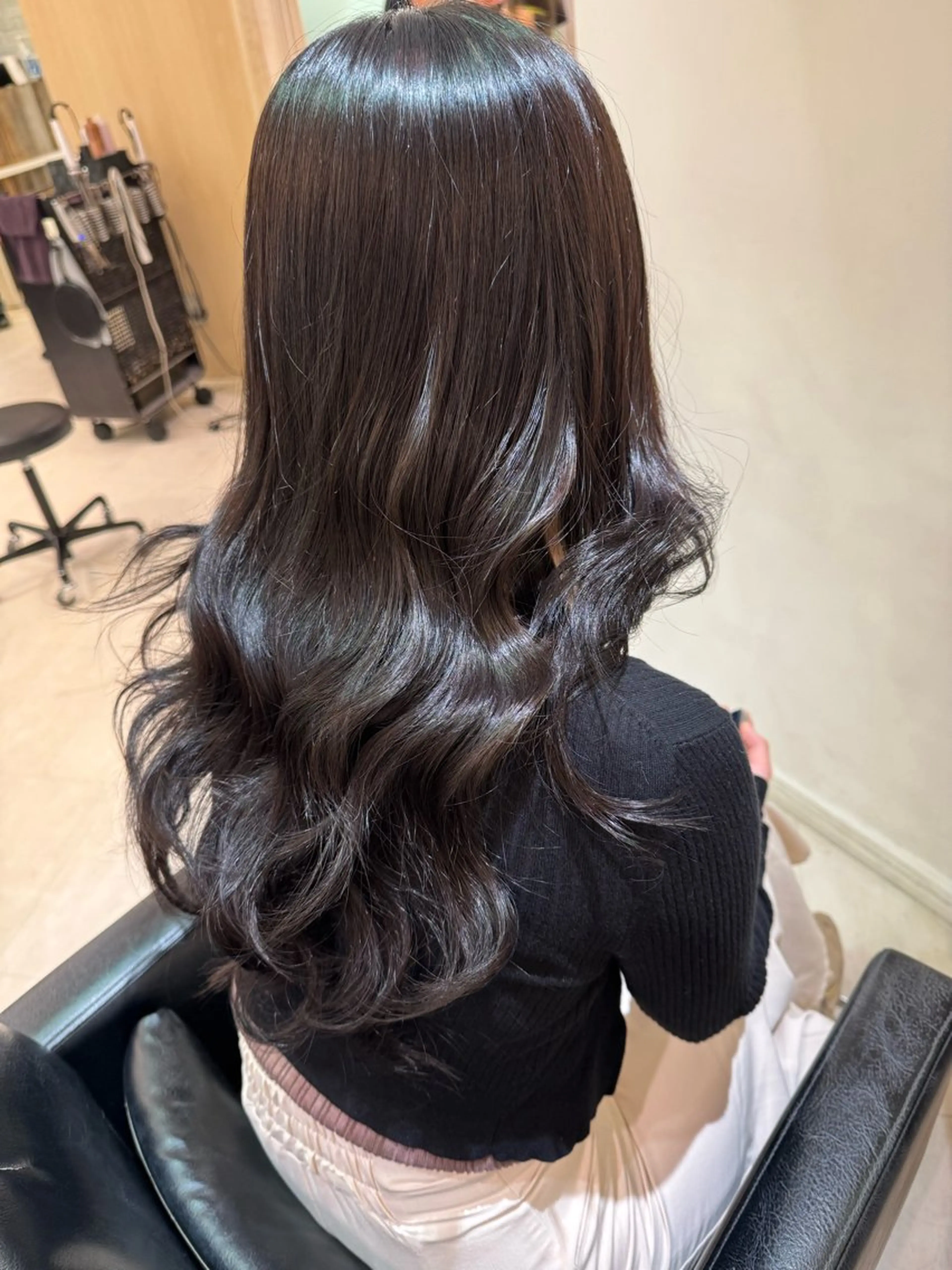 ロング シールエクステ エクステ 韓国風ヘア ロング 濱川響太レディース カットモデルのヘアスタイル