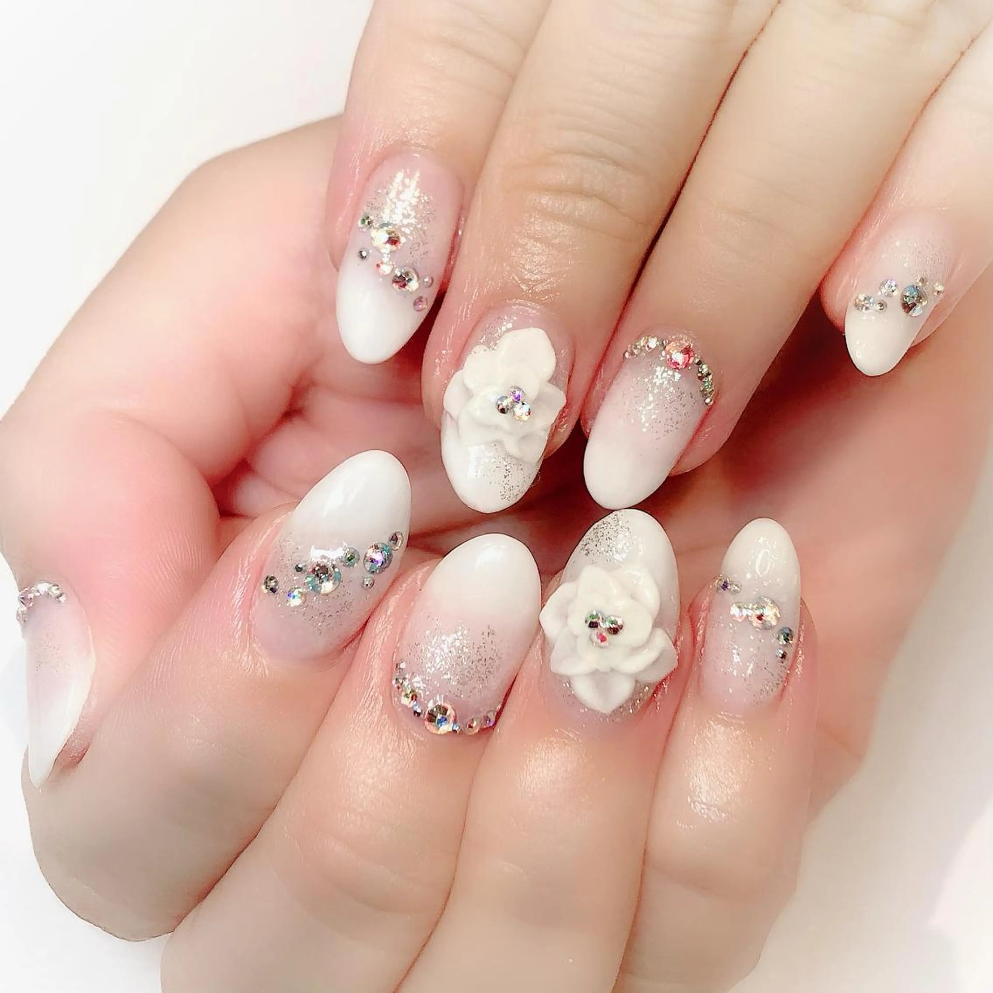 ネイル 長さ出し ジェルネイル ブライダルネイル AinaShareSalon所属・Yui＊Aina ShareSalonのネイルデザイン