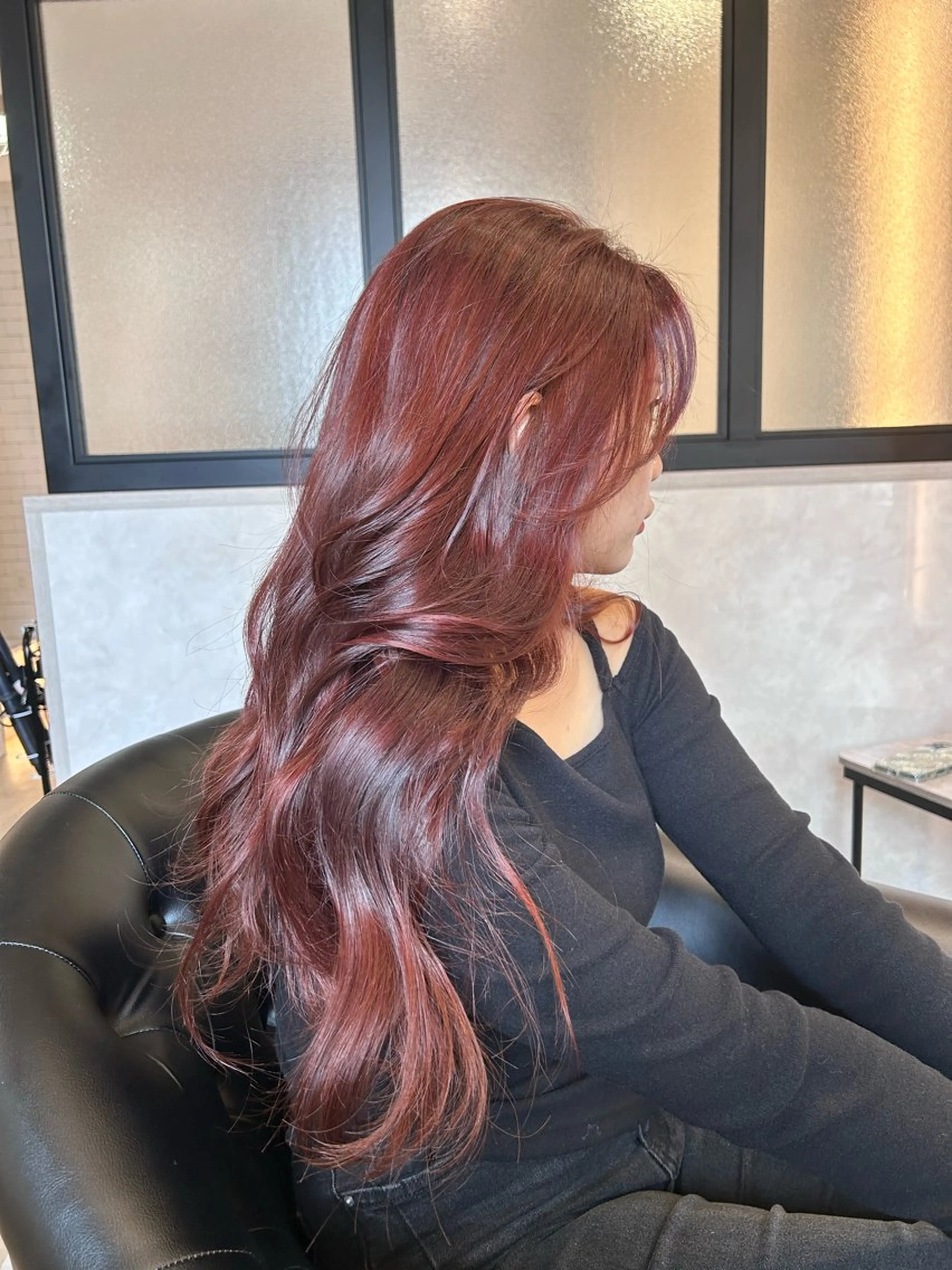 ロング カラー ヘアカラー トリートメント &chaLme   心斎橋所属・emi/髪質改善/ 韓国風/艶カラーのヘアスタイル