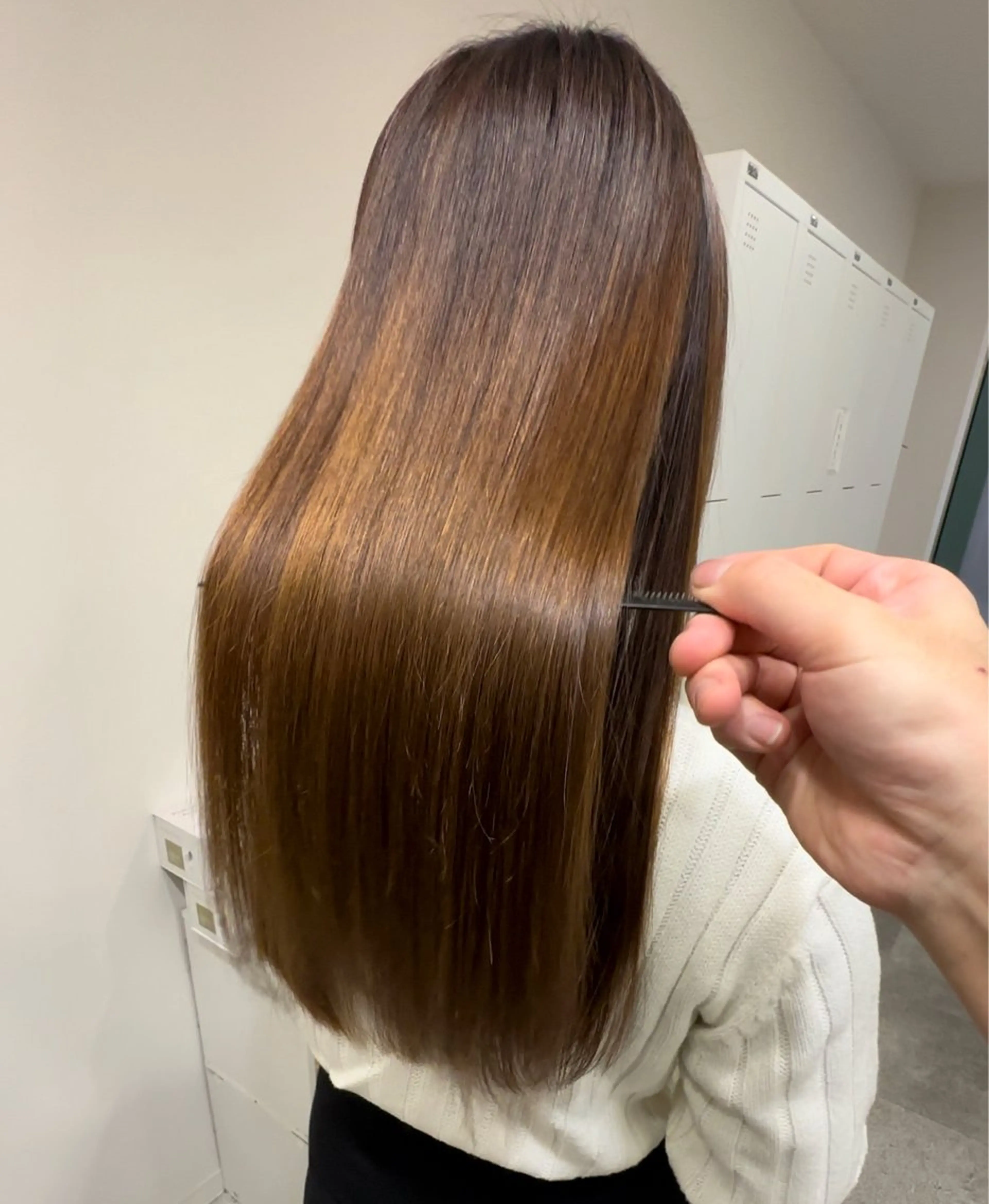 セミロング カット 縮毛矯正 トリートメント CHAINON 木原崇了のヘアスタイル