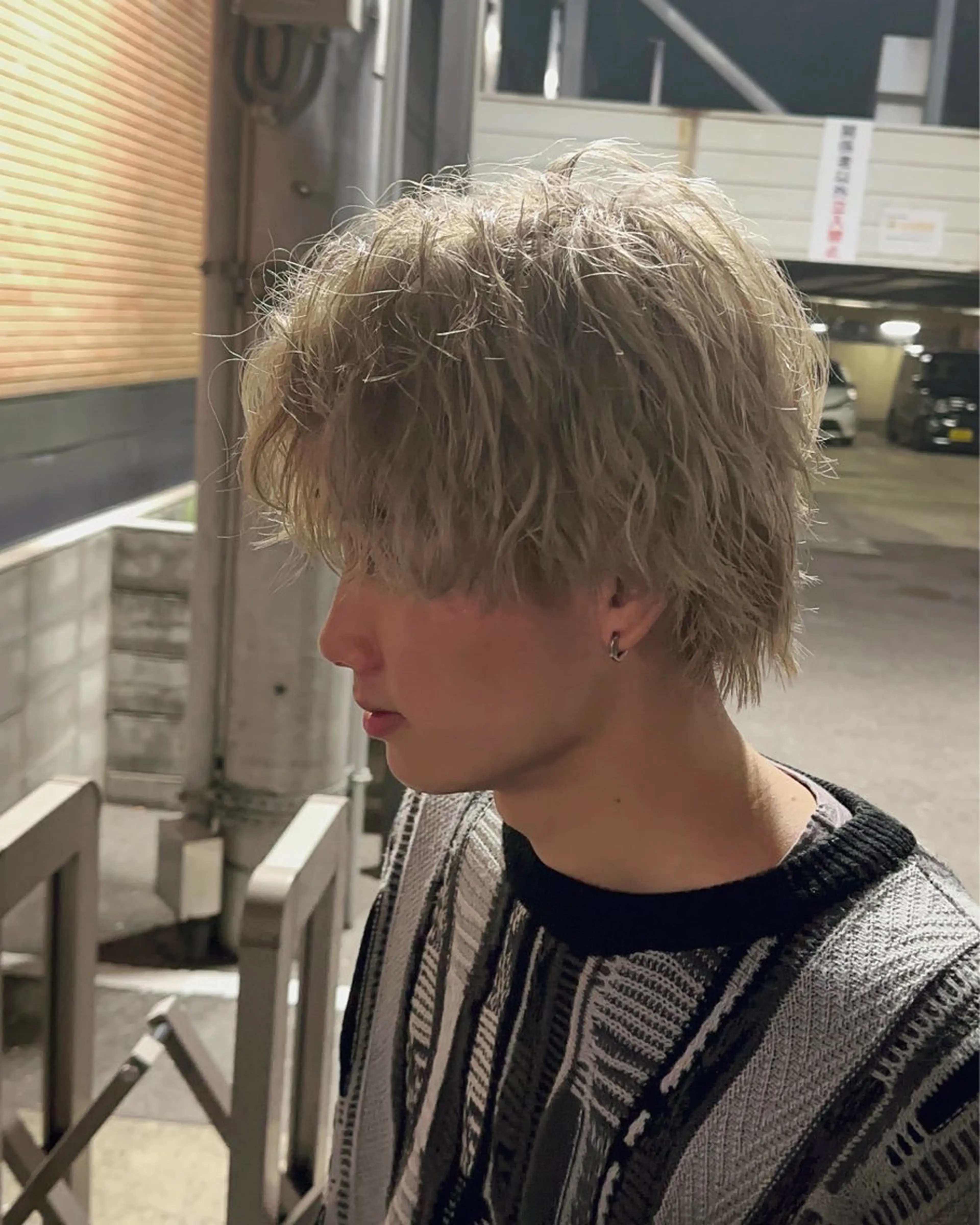 メンズ カット ヘアカラー フェザーパーマメンズ ツイスパ京都駅前のヘアスタイル