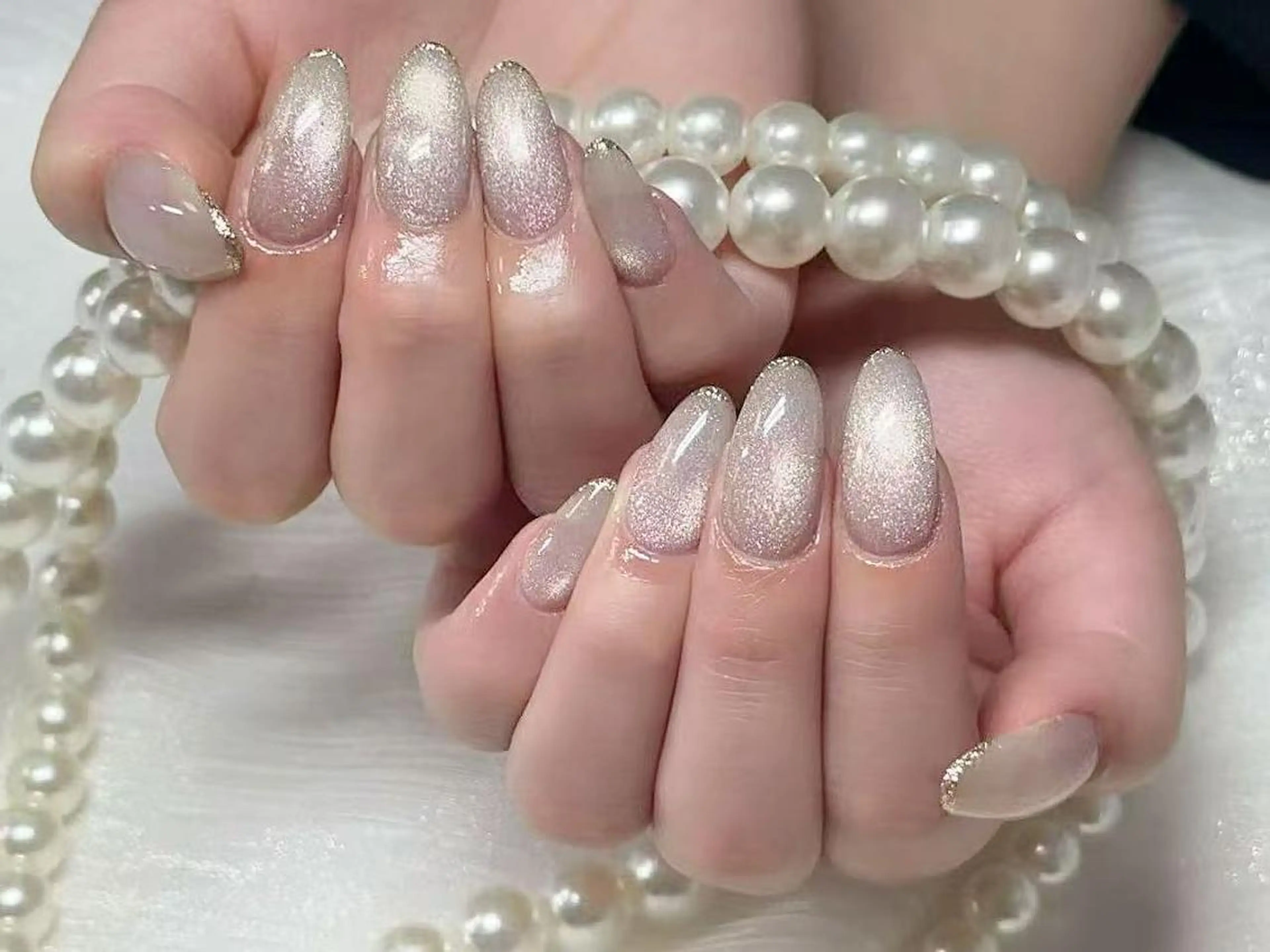 ネイル アートネイル クリアネイル 成人式 長さ出し フラッシュネイル ハンドネイル Ru na🍳のネイルデザイン