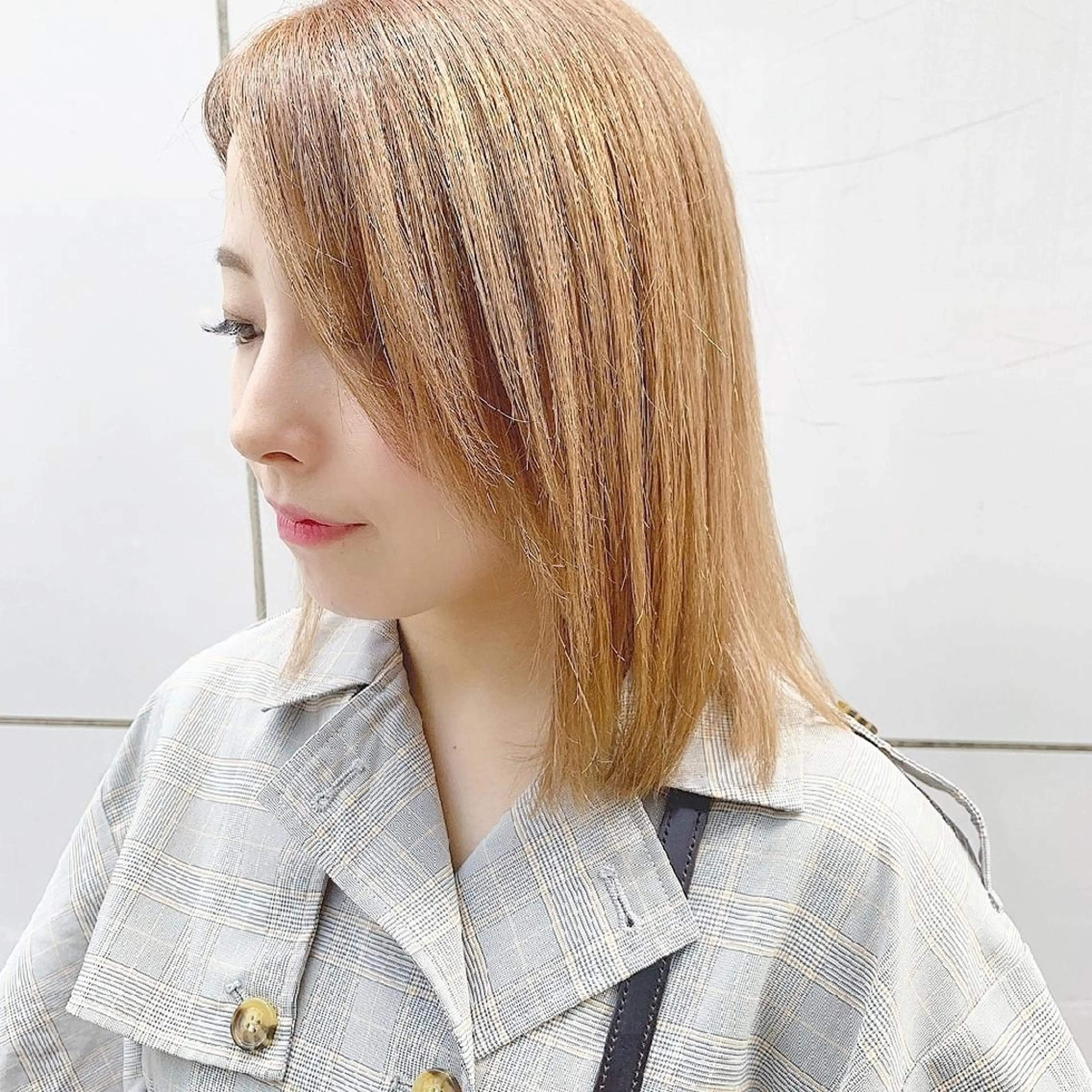 ミディアム カラー ヘアアレンジ カット ヘアカラー 竹内啓太 ボブのヘアスタイル